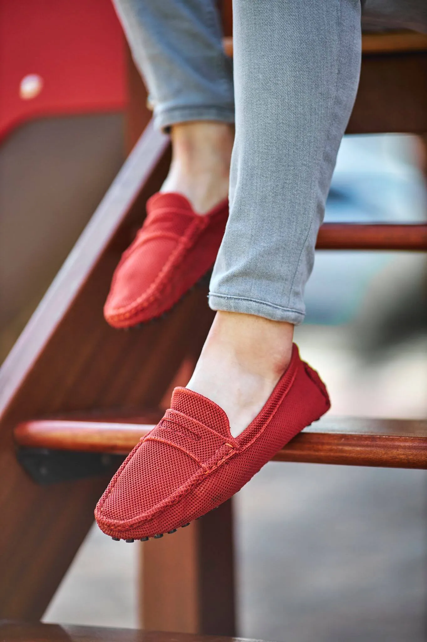 Tile Knitted Driving Loafers