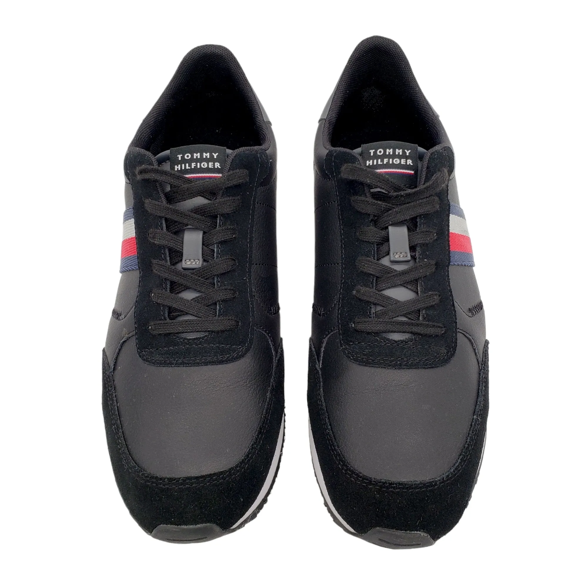 Tommy Hilfiger Black Leather & Suede Trainers