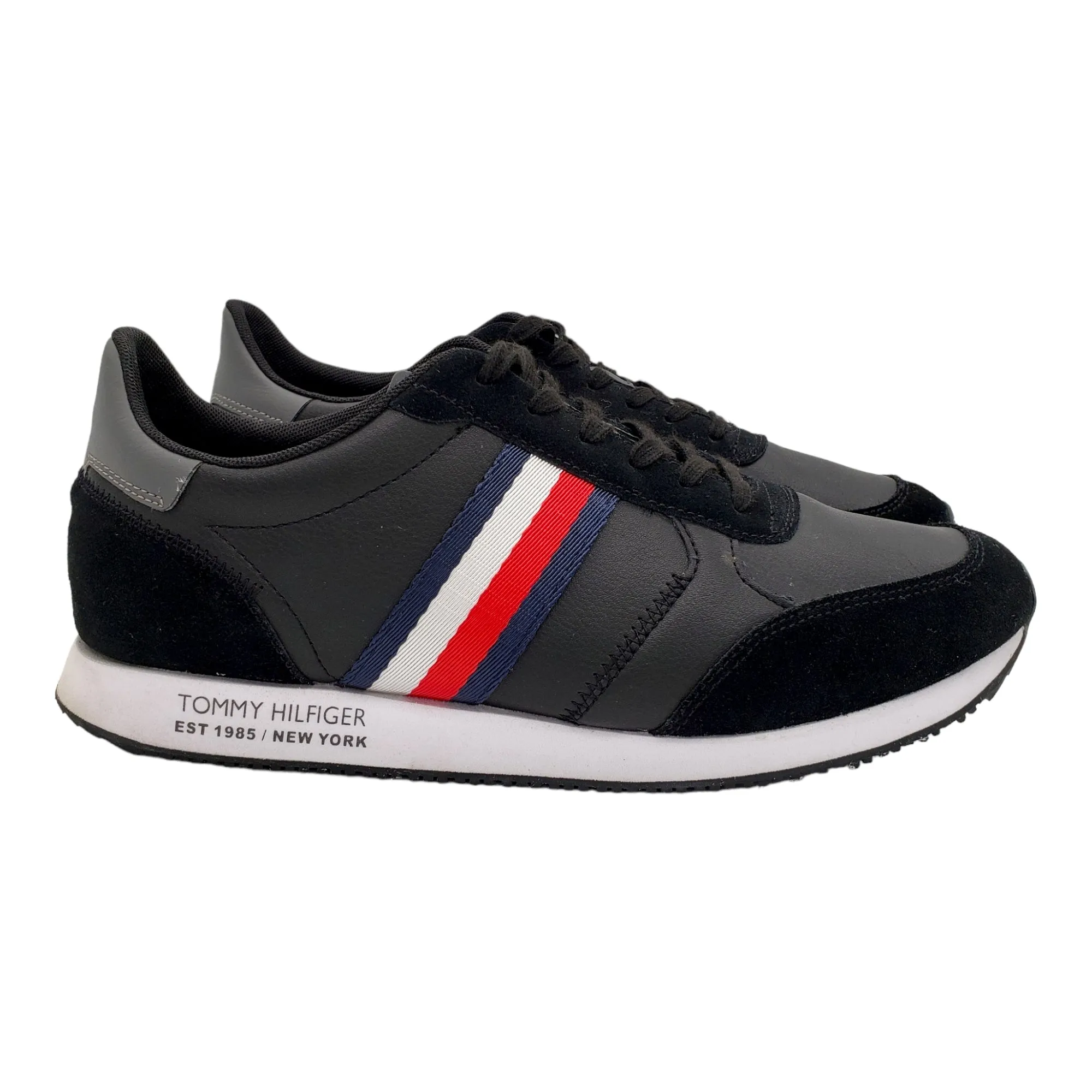 Tommy Hilfiger Black Leather & Suede Trainers