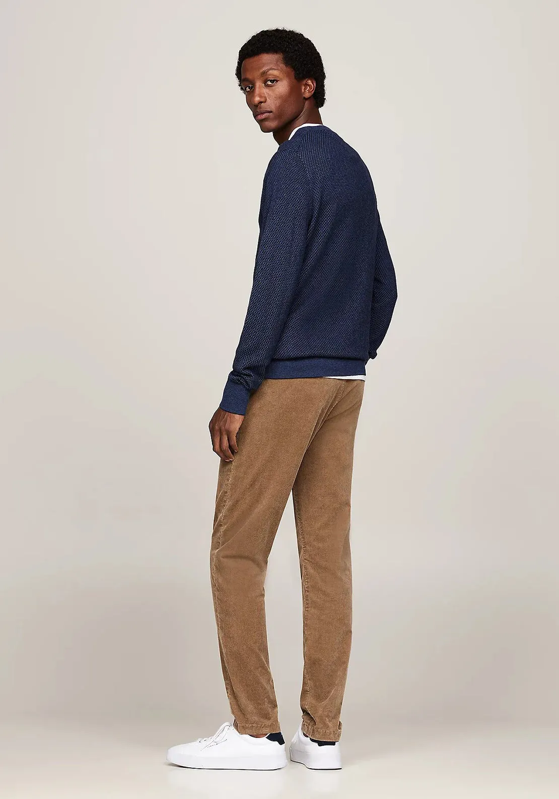 Tommy Hilfiger Two-Tone Pima Cotton Cashmere Sweater, Navy