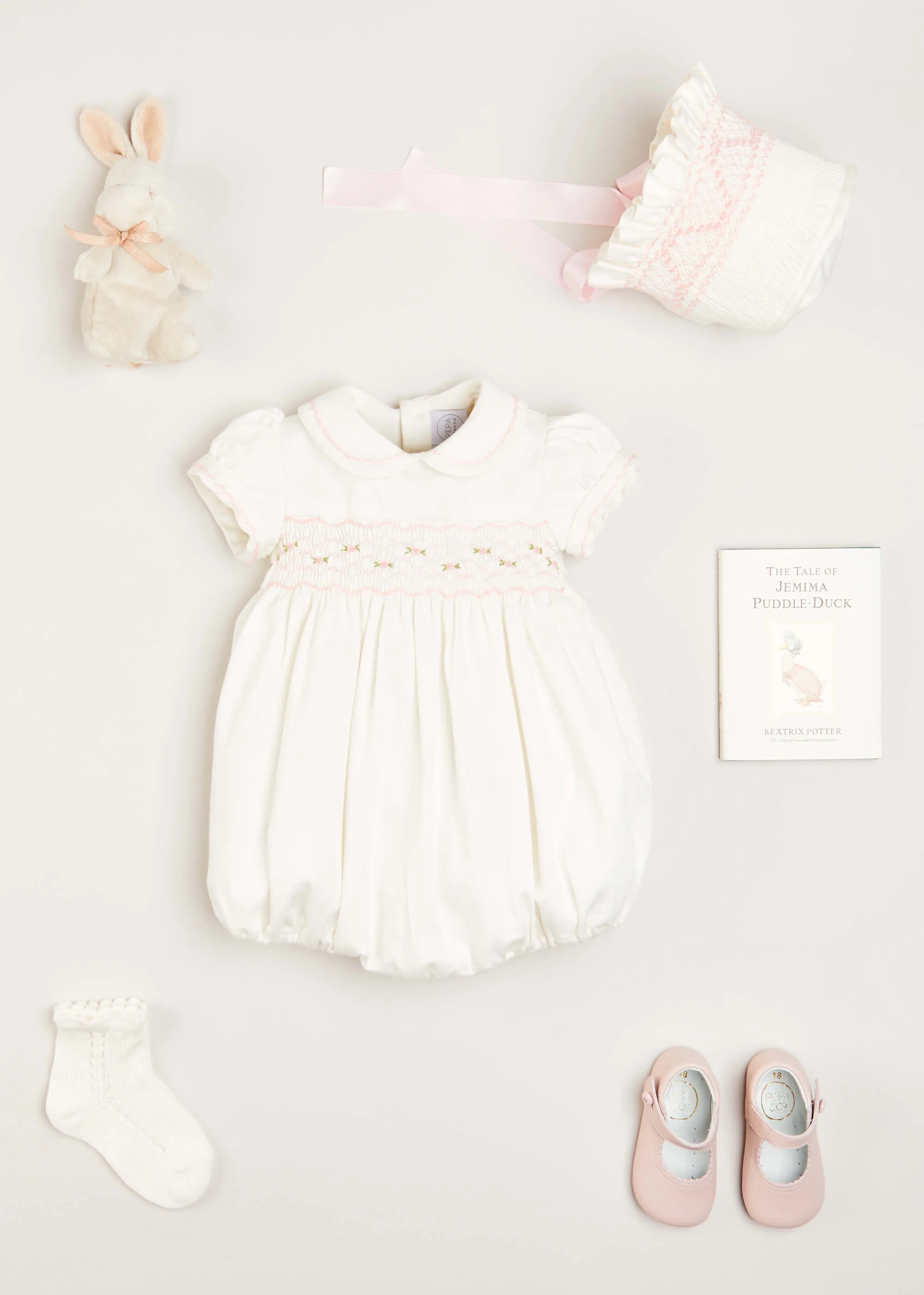 Traditional Hand Smocked Gift Set in Pink