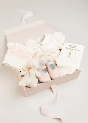 Traditional Hand Smocked Gift Set in Pink