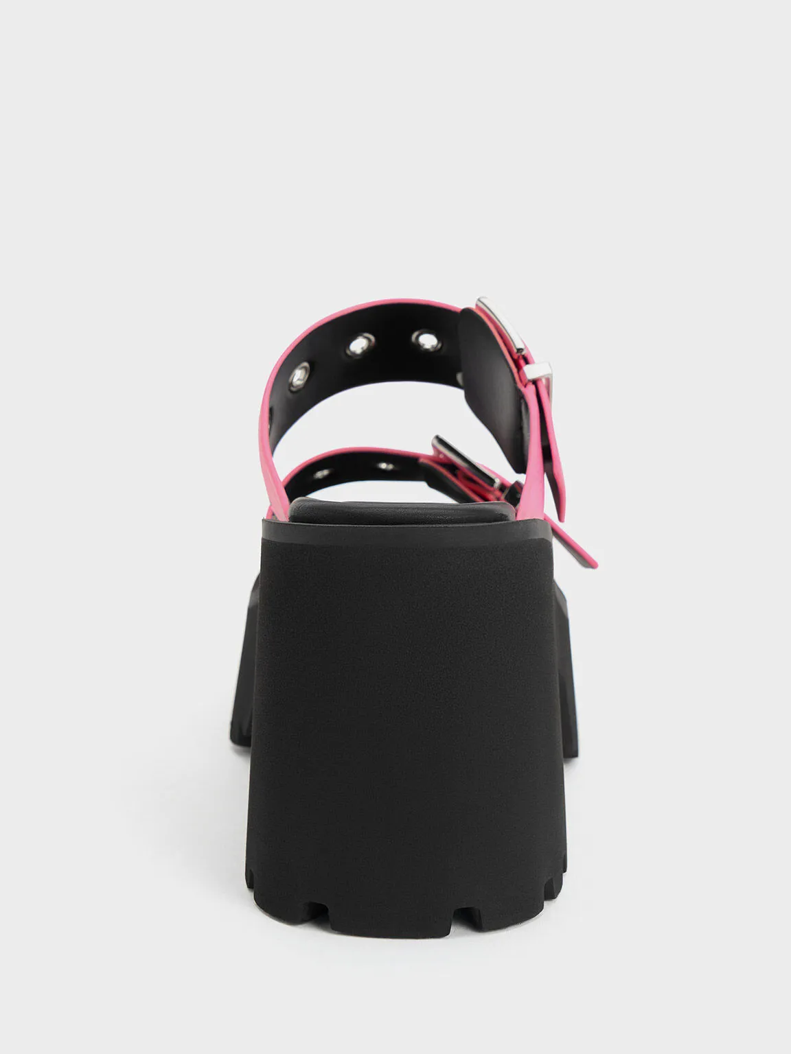 Trill Grommet Double-Strap Platform Mules - Pink