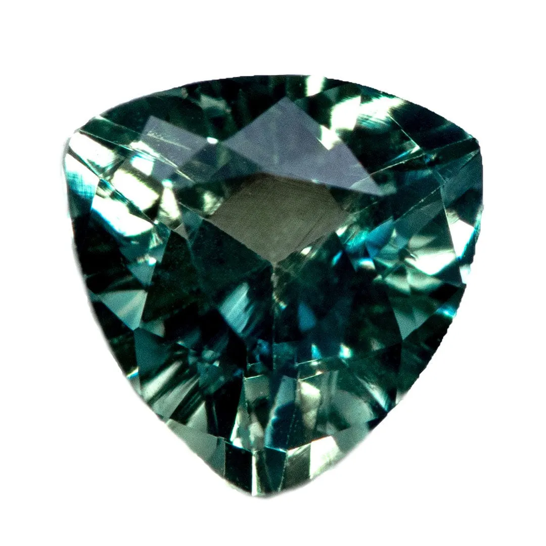 Trillion Teal Green 6.24x6.18mm/1.07ct  Madagascar Sapphire Loose Gemstone