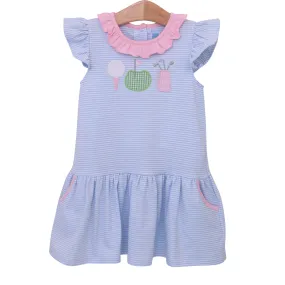 Trotter Street Kids Applique Dress - Golf