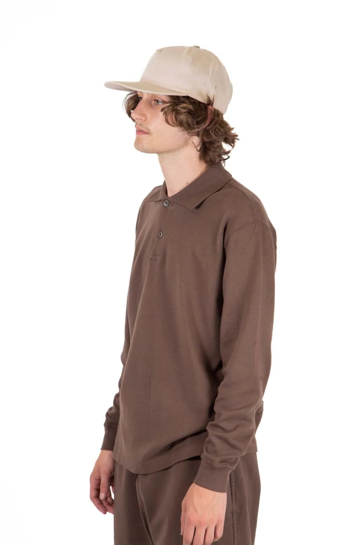 Two Button Polo - Dark Taupe