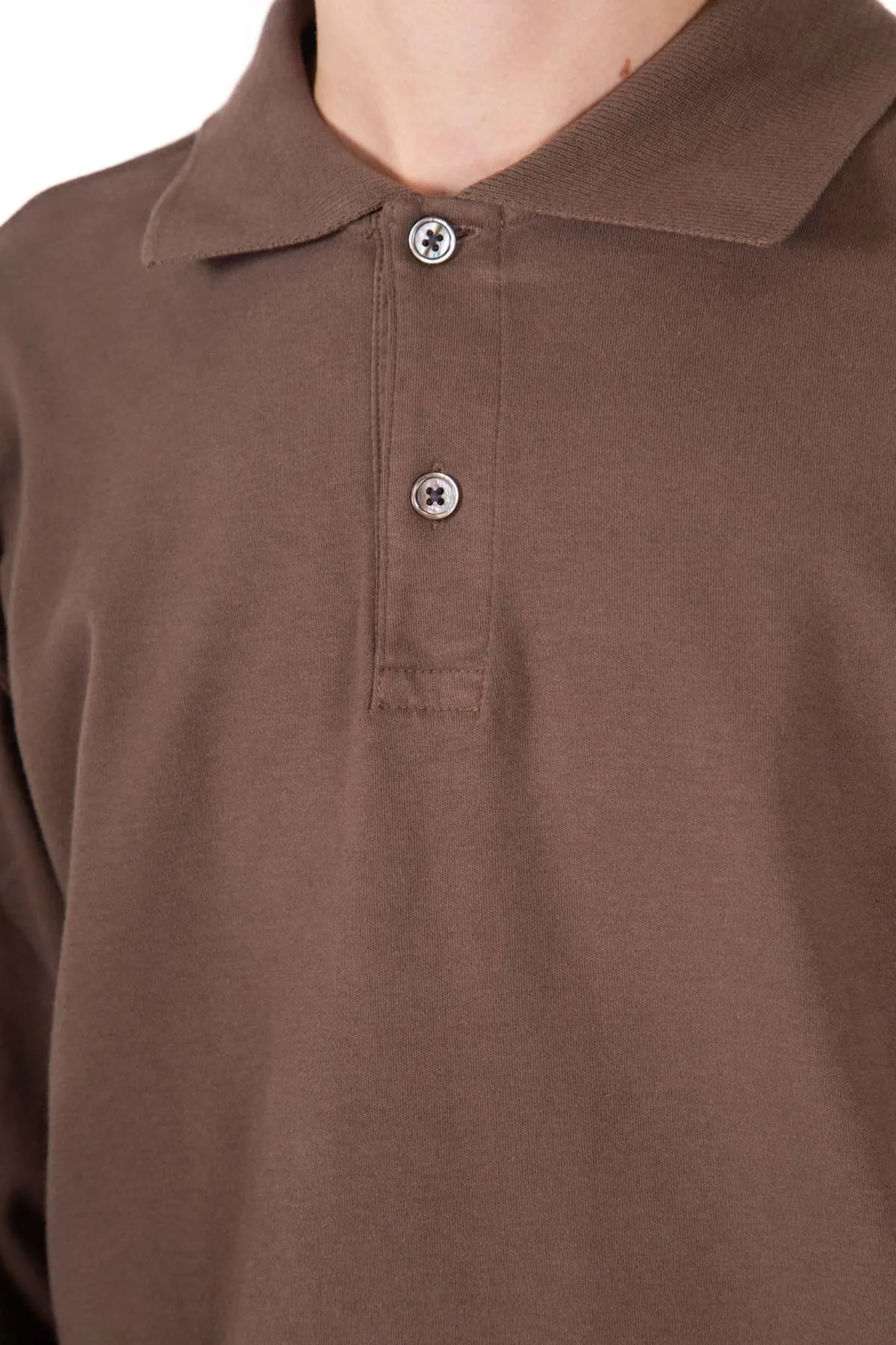 Two Button Polo - Dark Taupe