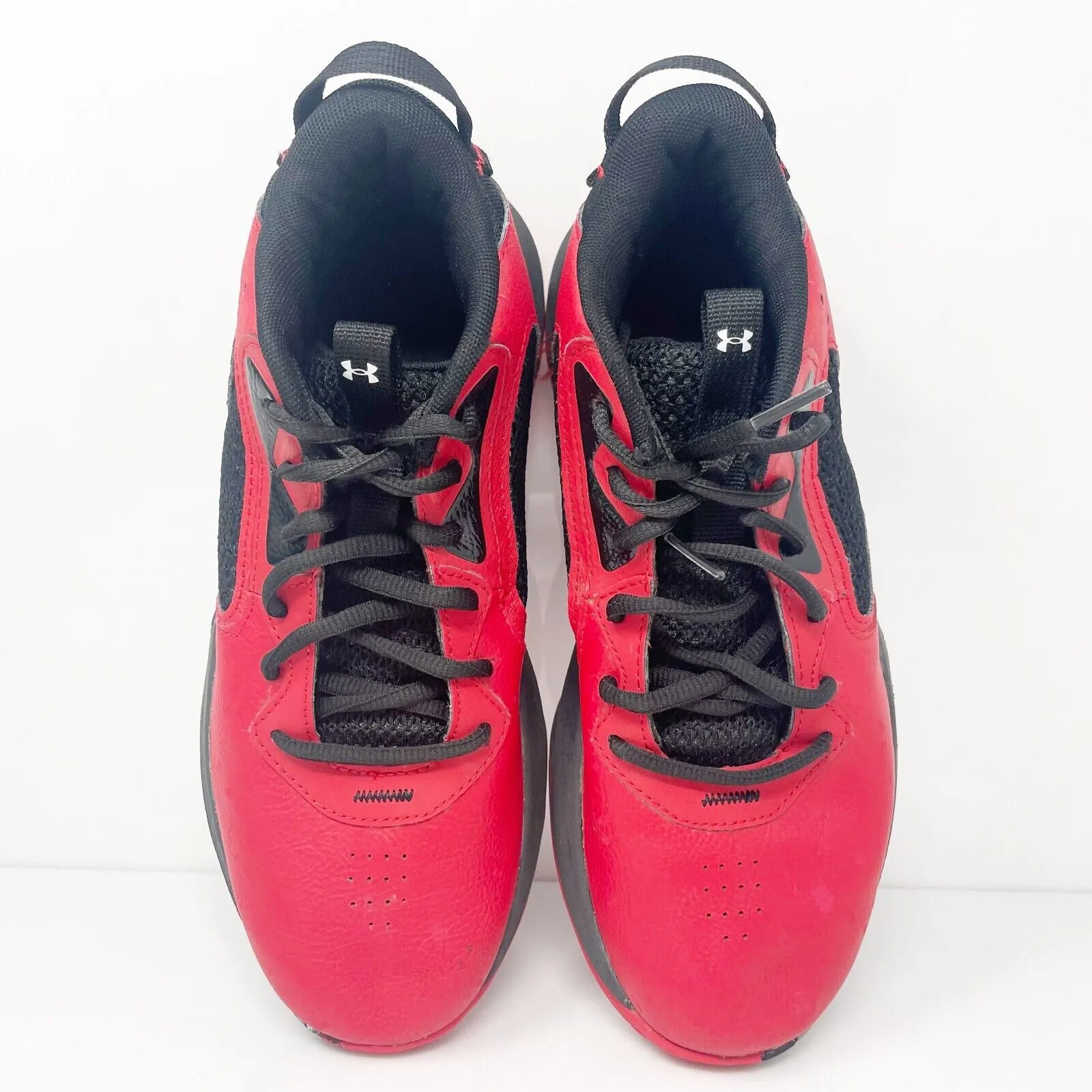 Under Armour Boys Lockdown 6 3025617-600 Red Basketball Shoes Sneakers Size 6Y