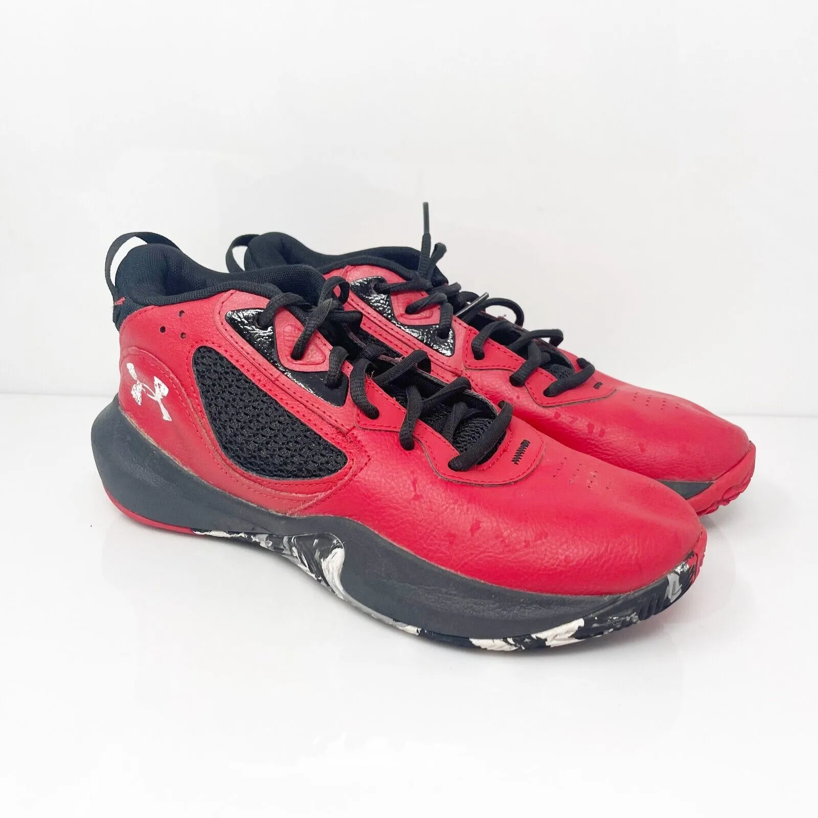 Under Armour Boys Lockdown 6 3025617-600 Red Basketball Shoes Sneakers Size 6Y