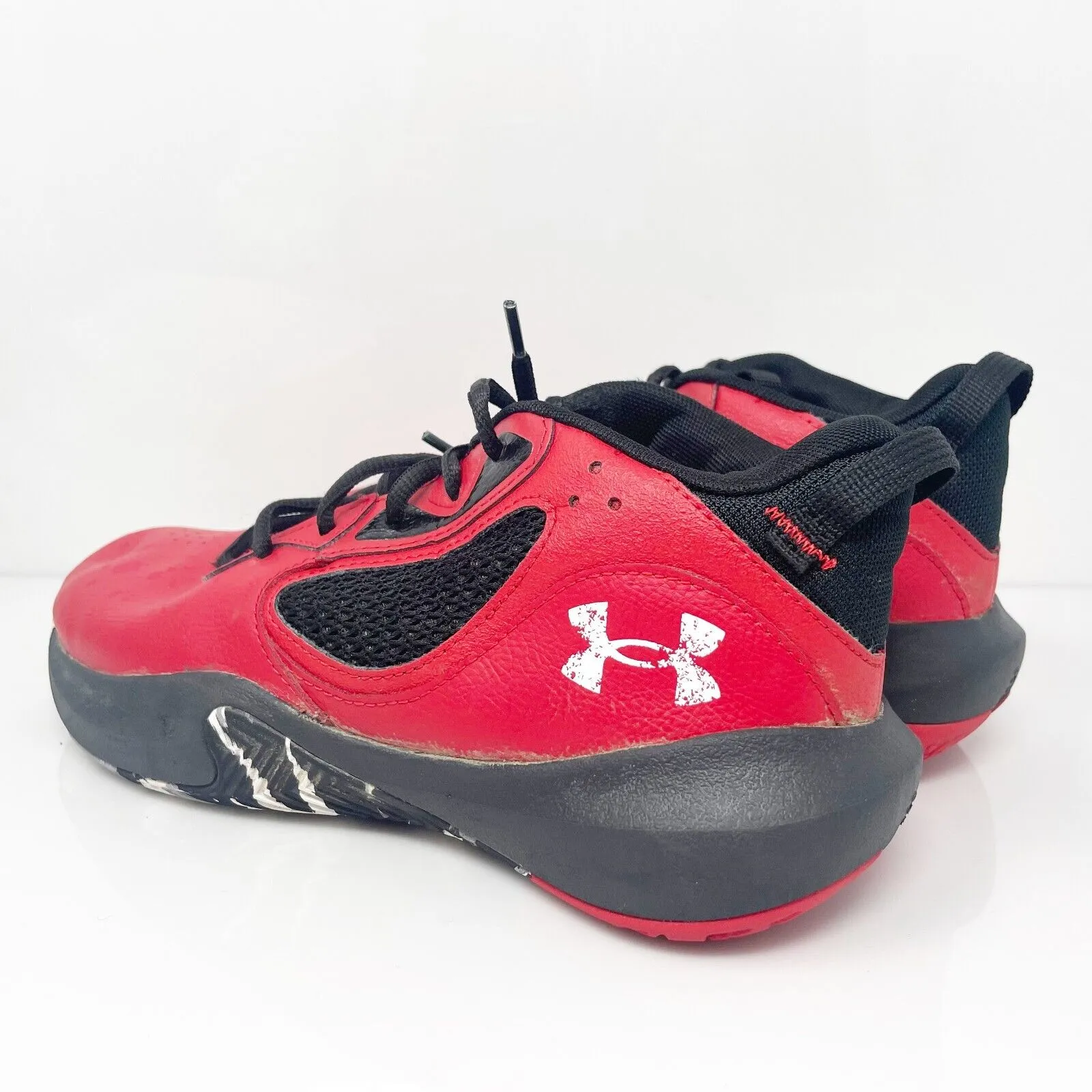 Under Armour Boys Lockdown 6 3025617-600 Red Basketball Shoes Sneakers Size 6Y