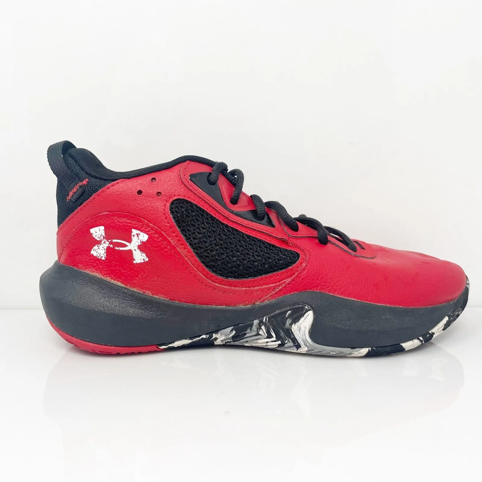 Under Armour Boys Lockdown 6 3025617-600 Red Basketball Shoes Sneakers Size 6Y