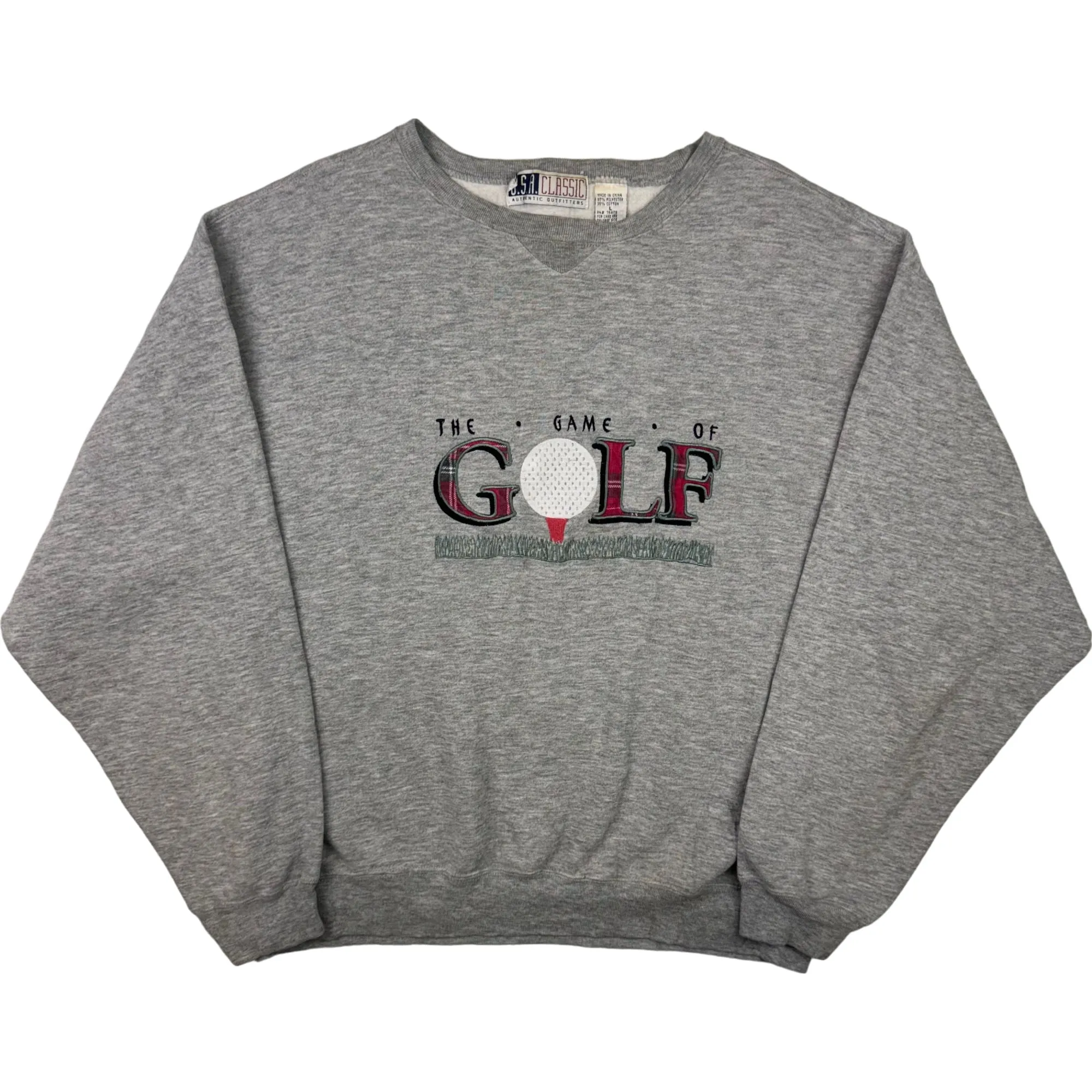 USA Classic 90's Embroidered The Game of Golf Sweatshirt Grey