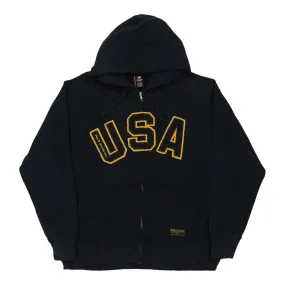 USA Ralph Lauren Graphic Hoodie - XL Black Cotton Blend