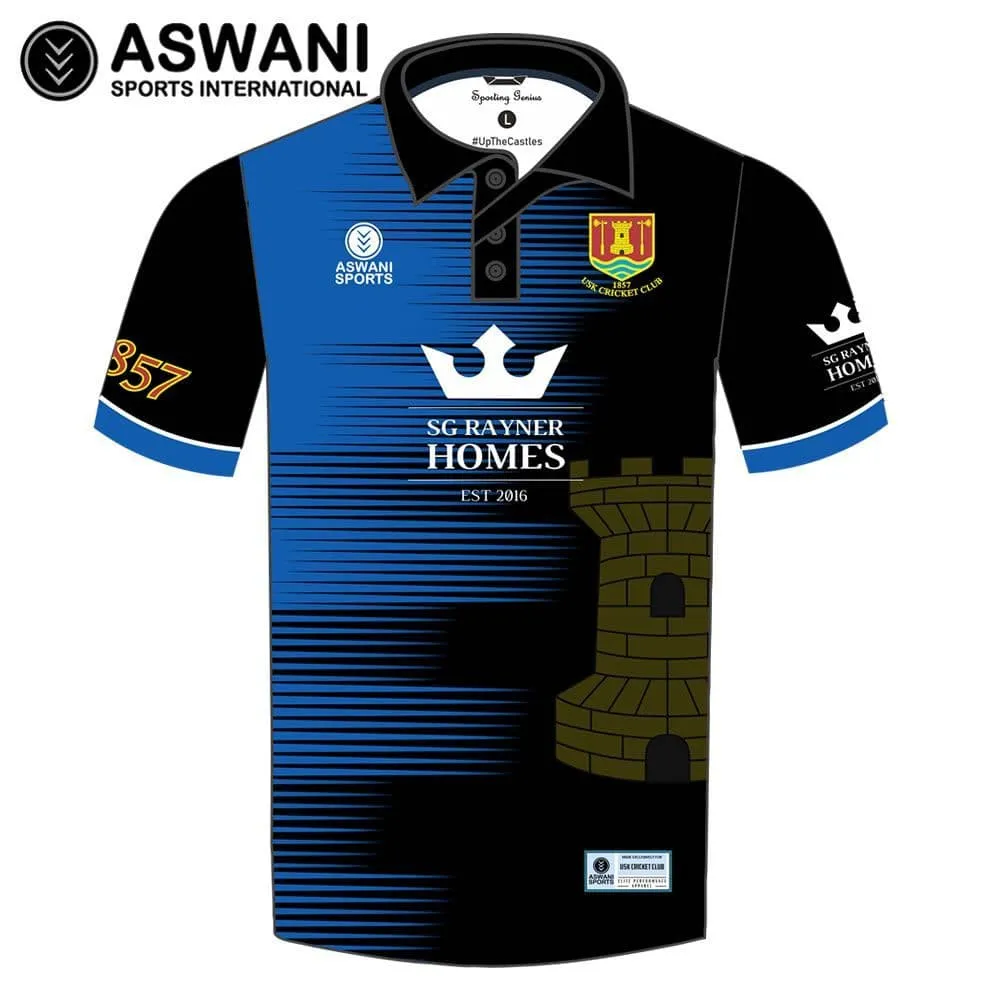 Usk Cricket Club Match Shirt, Short Sleeve, Kids