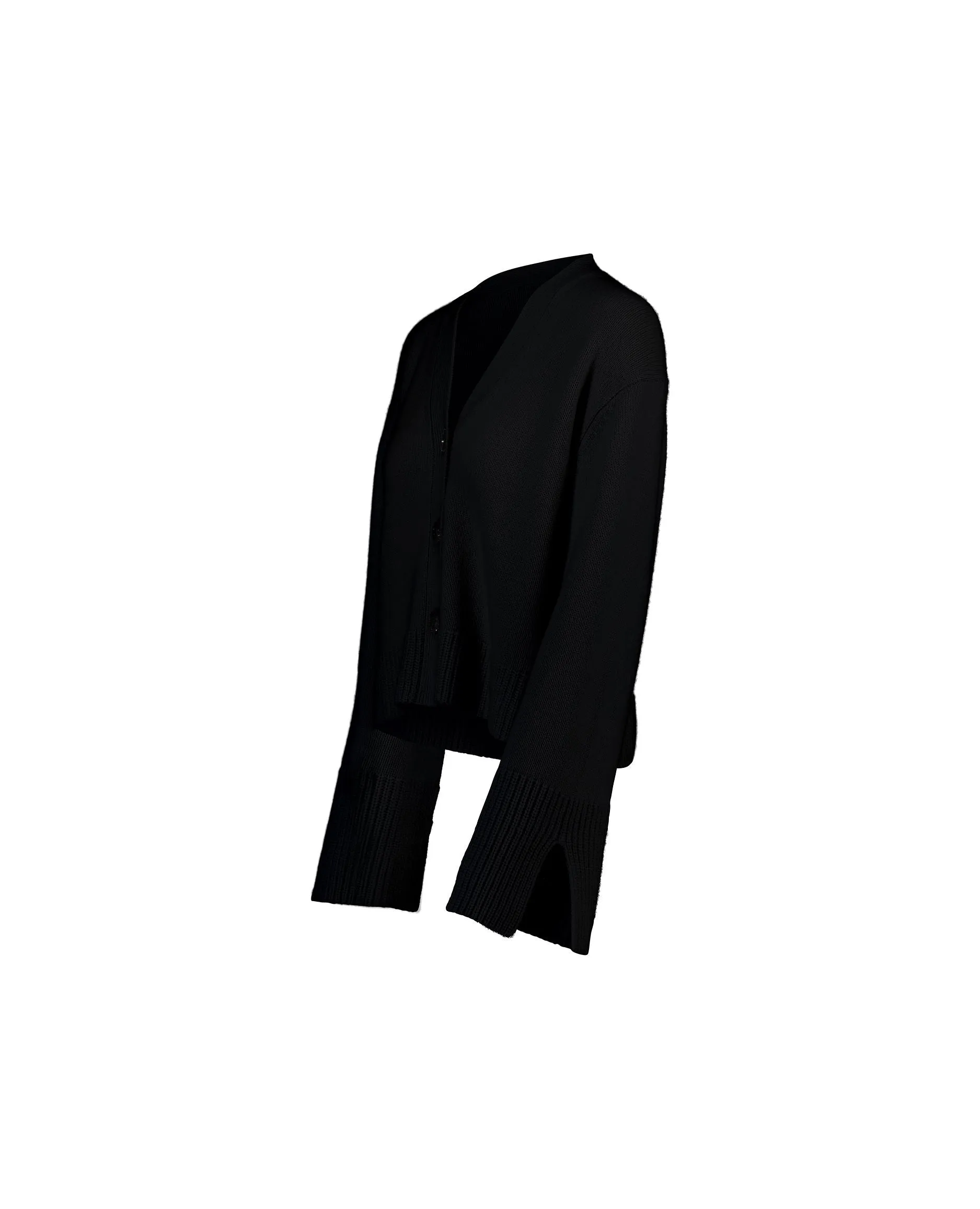 V-neck cashmere cardigan, black