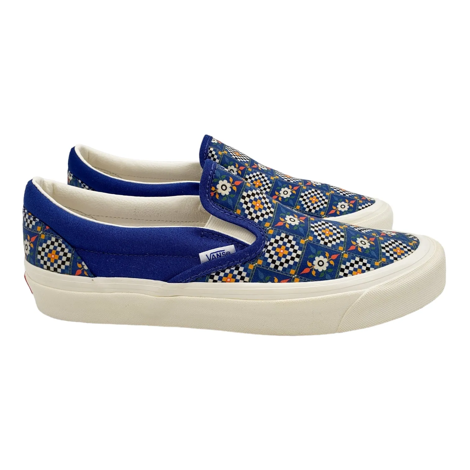 Vans Blue Floral Checked Slip On Trainers