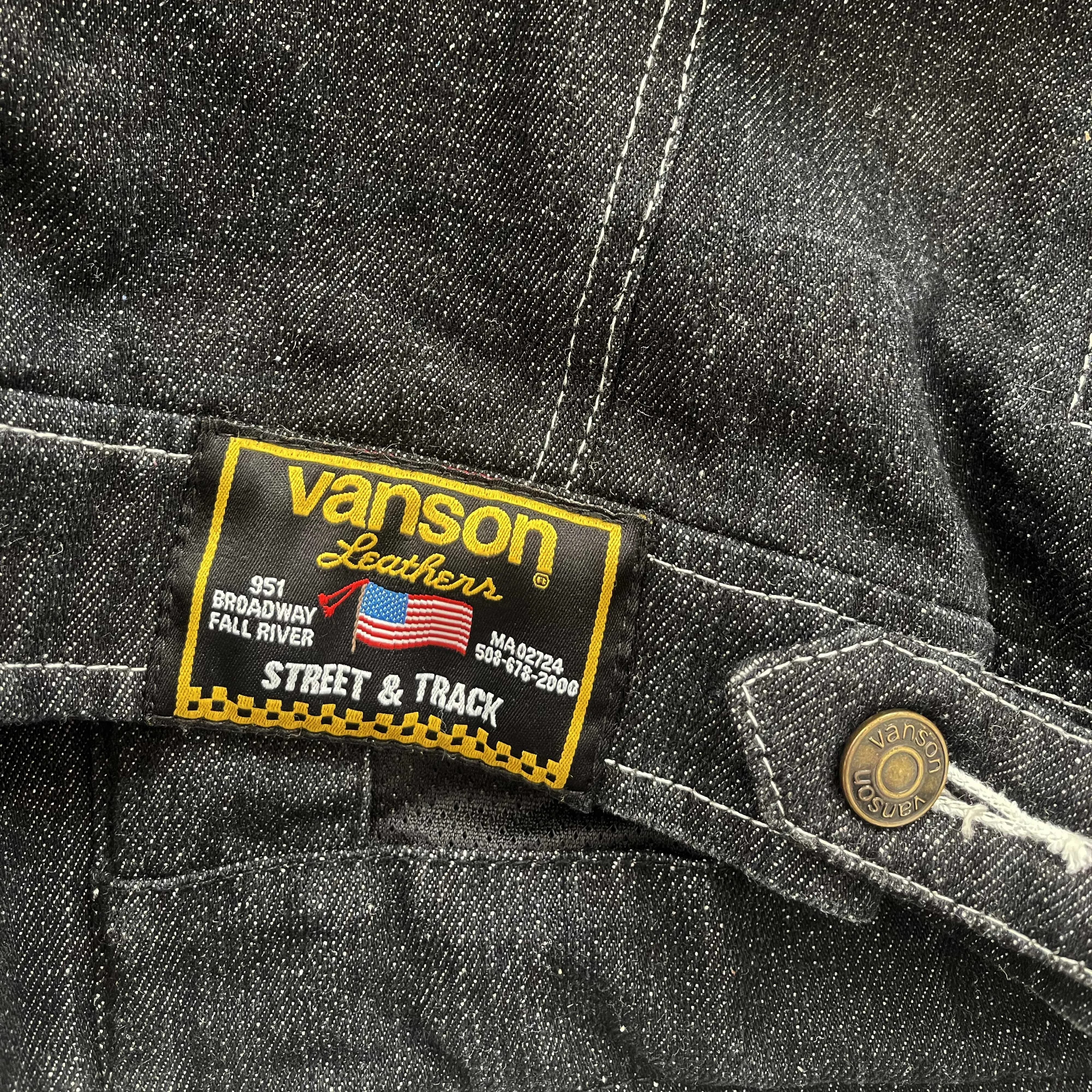 Vanson Leathers Denim Motorcycle Racer Jacket - M