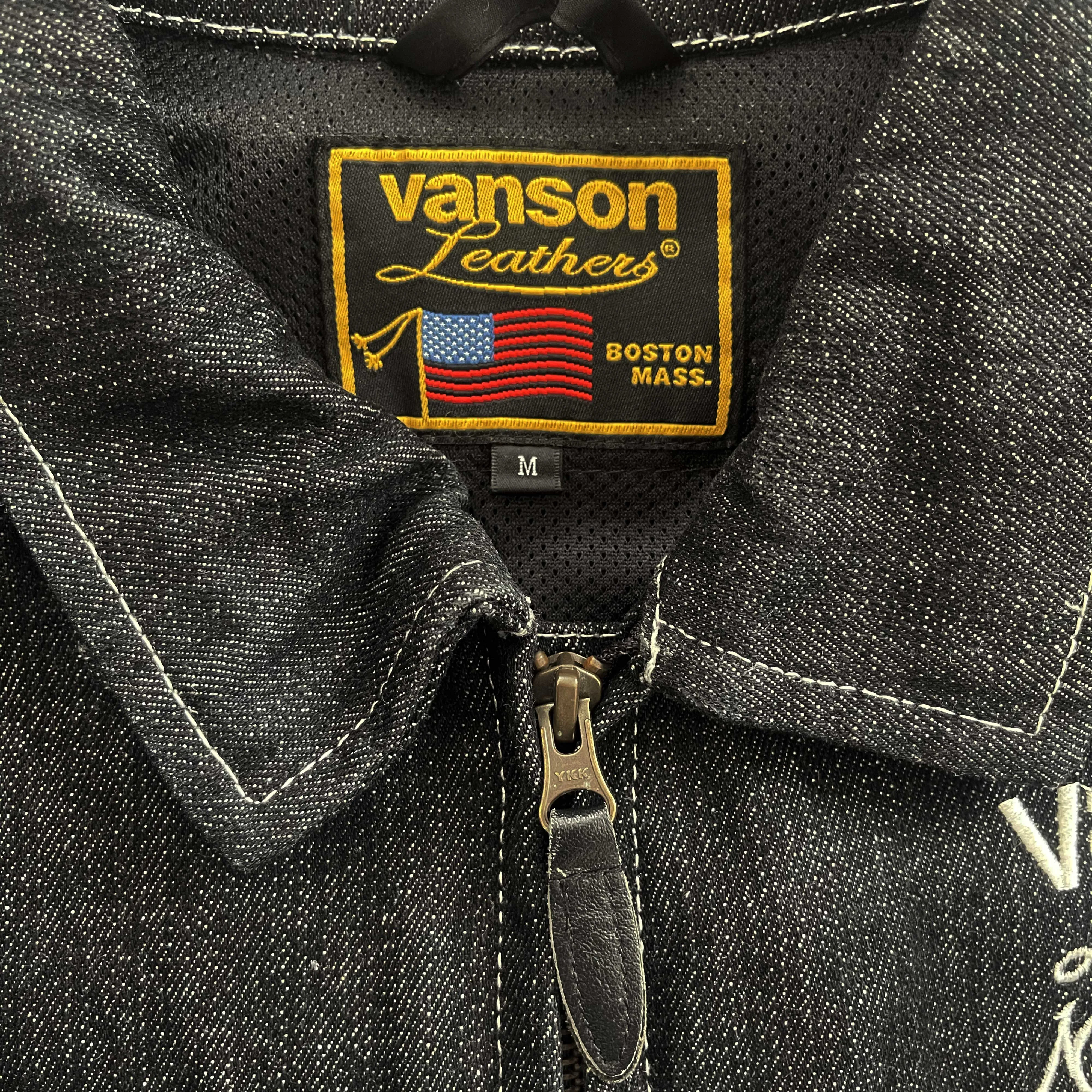 Vanson Leathers Denim Motorcycle Racer Jacket - M