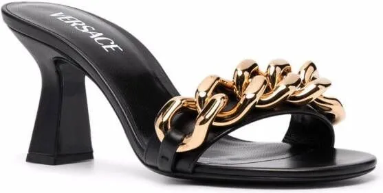 Versace Medusa chain mules Black