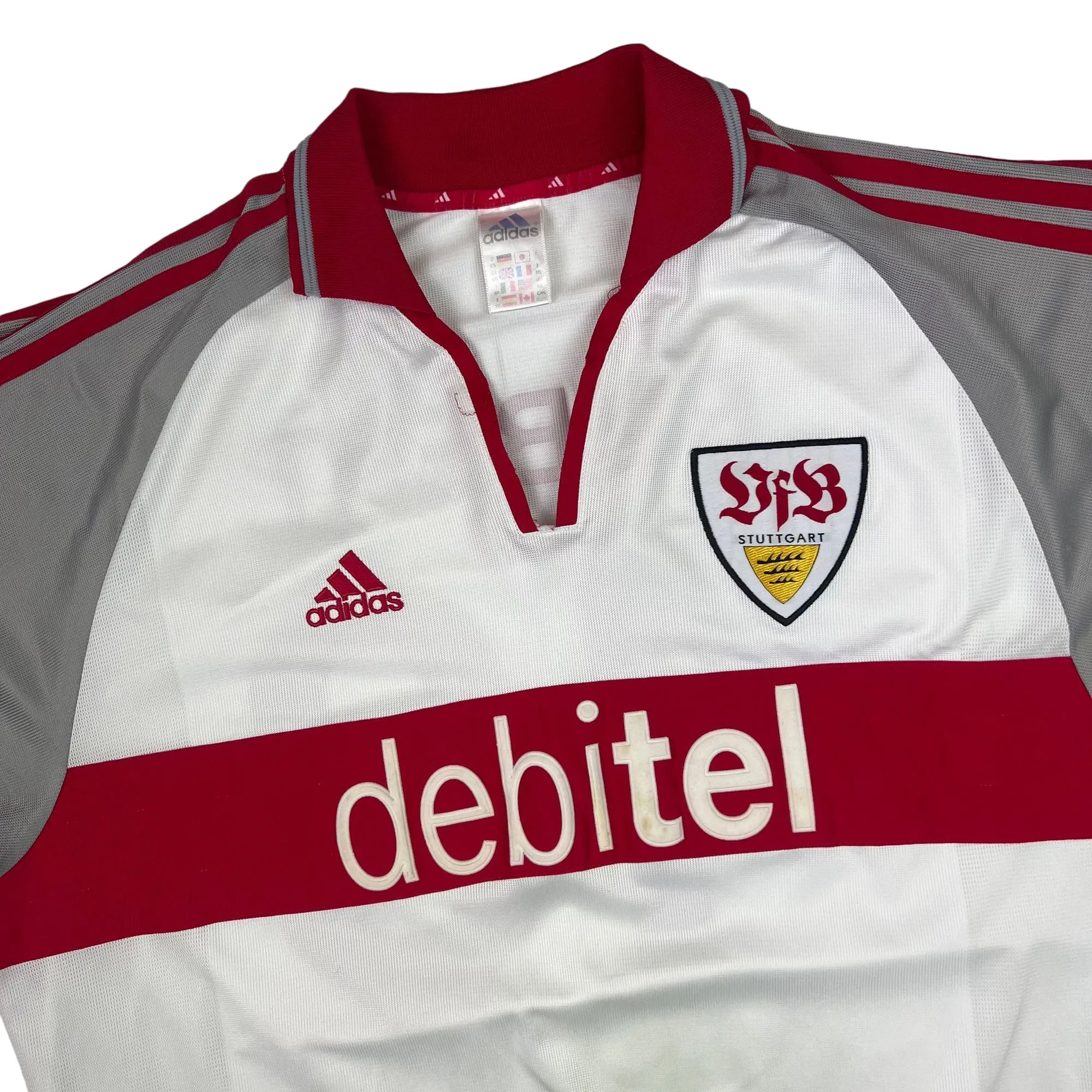 VfB Stuttgart 1998-99 Adidas  'Robert 48' Home Football Shirt White Red Rare