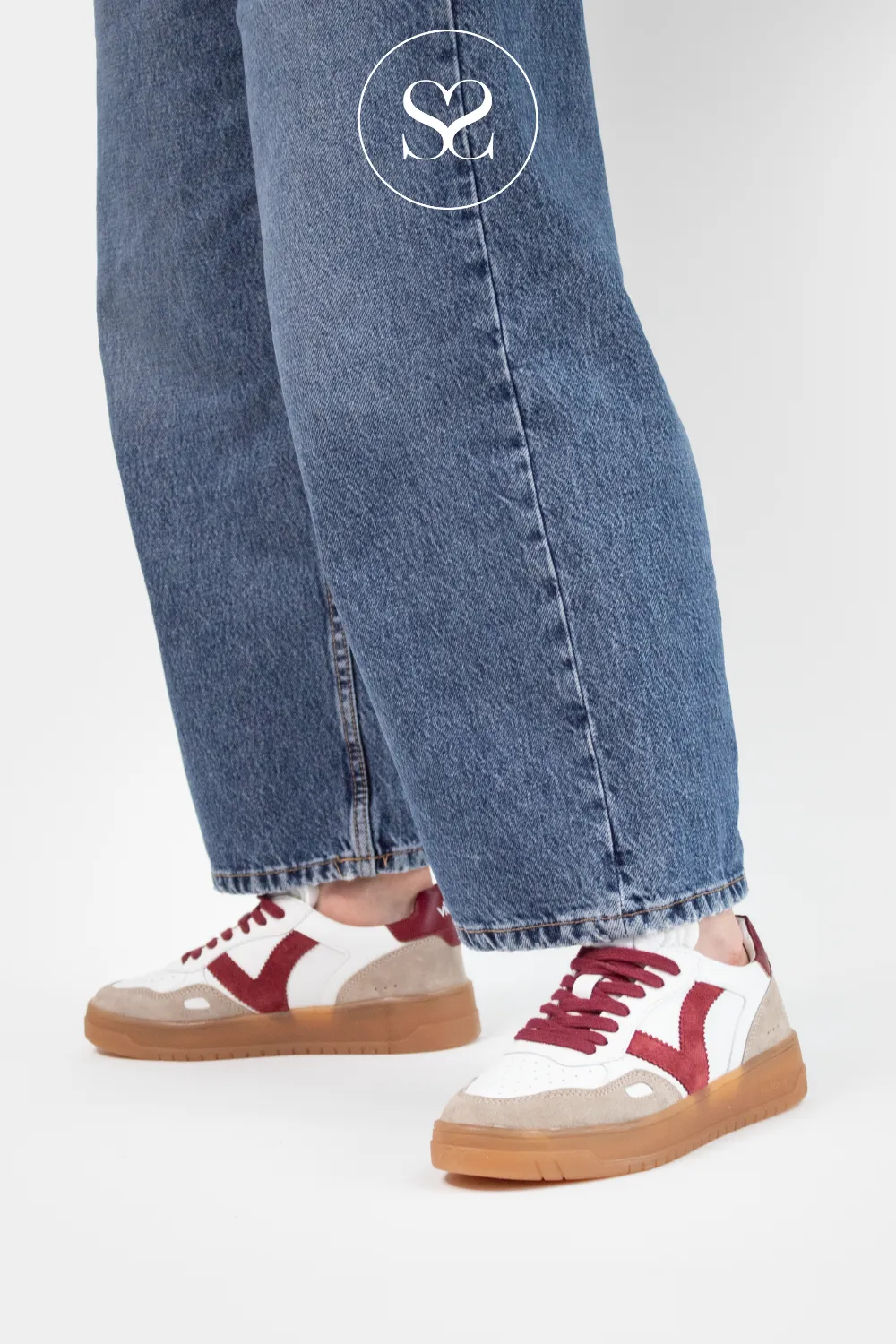 VICTORIA 1257125 RED/WHITE FLATFORM TRAINERS