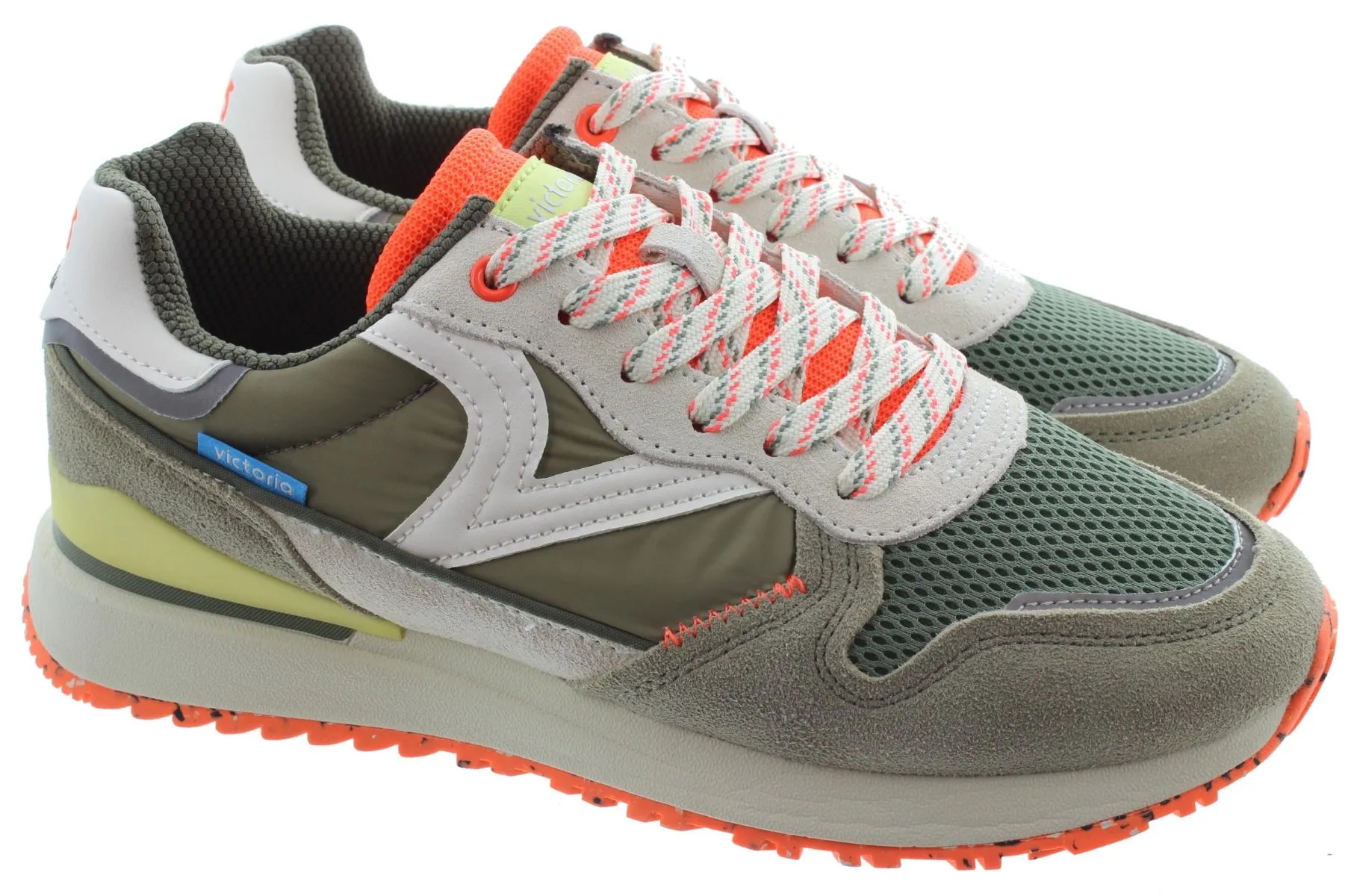 VICTORIA Mens Leggera Lace Trainers In Khaki