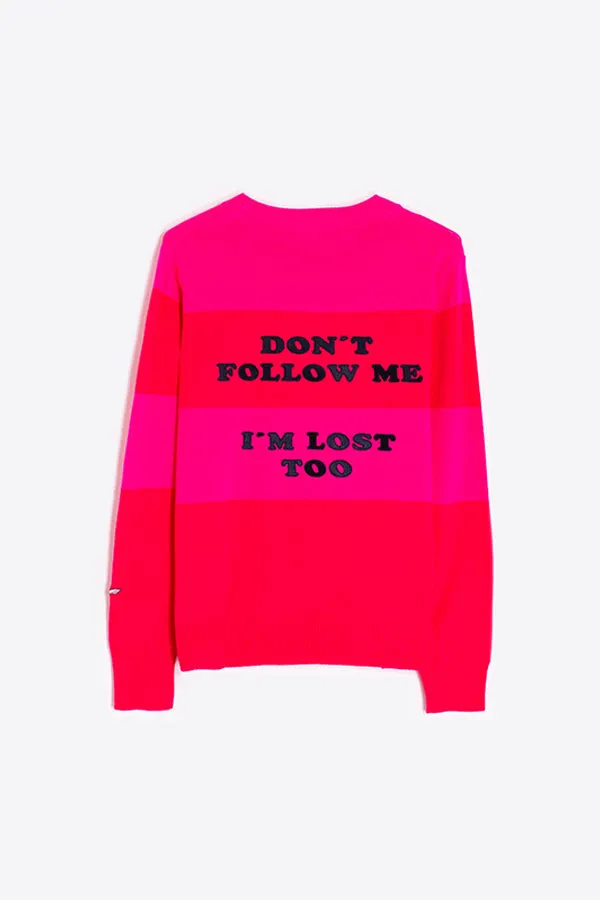Vilagallo LOST RED PINK KNITWEAR PULLOVER