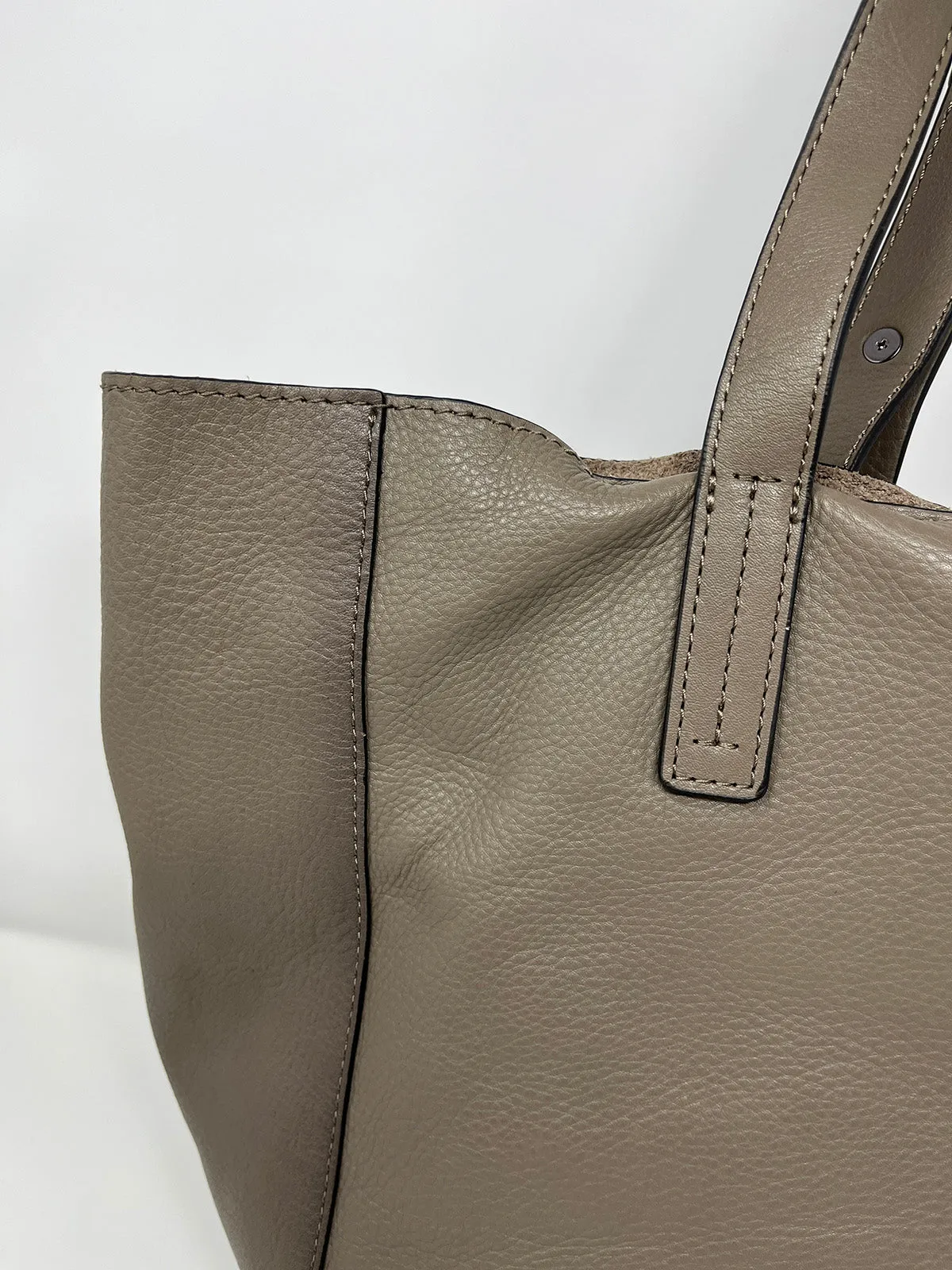 Vince Camuto Taupe Leather Modern Tote
