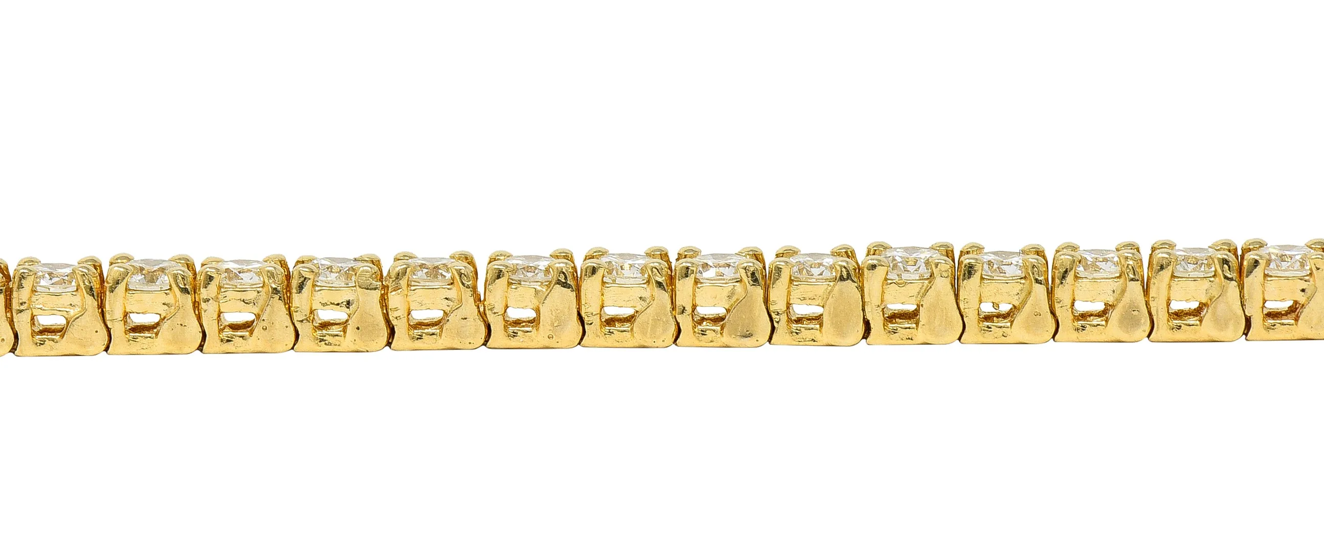 Vintage 5.00 CTW Diamond 14 Karat Yellow Gold Vintage Tennis Bracelet