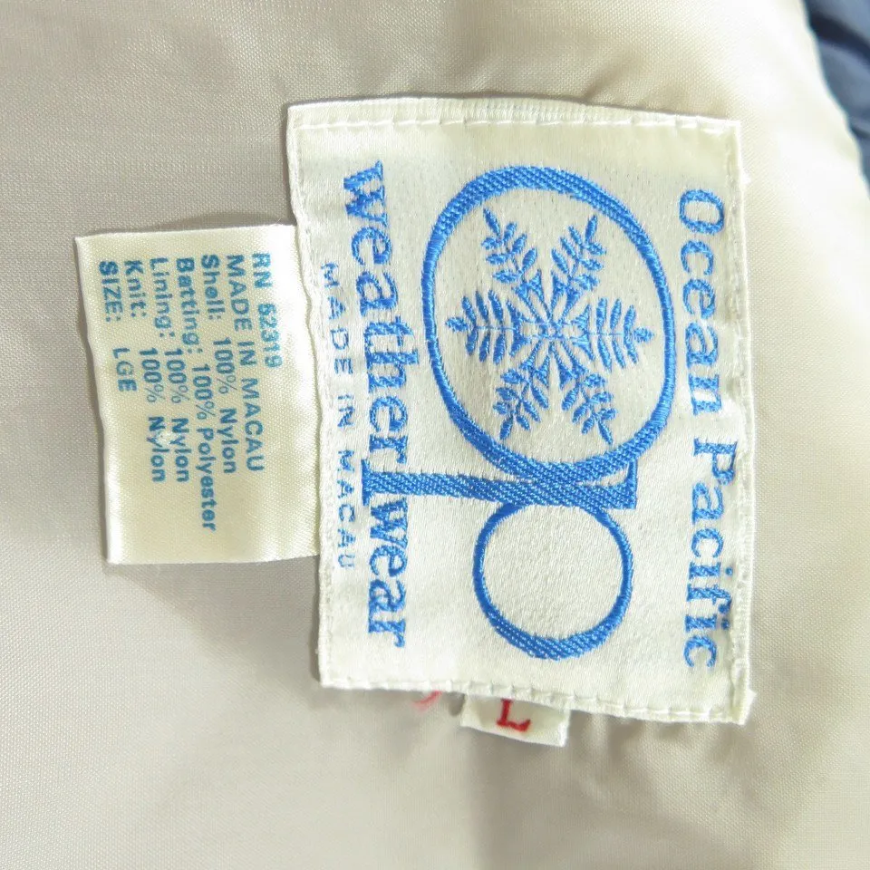 Vintage 80s Ocean Pacific Ski Jacket Mens L Deadstock Snowboard Puffy OP