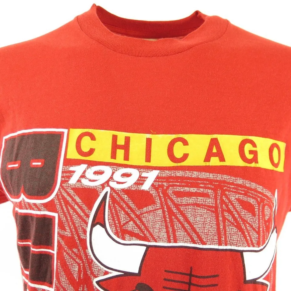 Vintage 90s Chicago Bulls T-shirt XL NBA Basketball 1991 World Champions