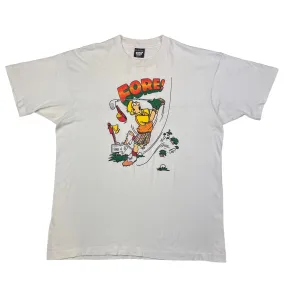 Vintage 90's John Holladay Fore Single Stitch Golf Graphic White T-shirt Screen Stars