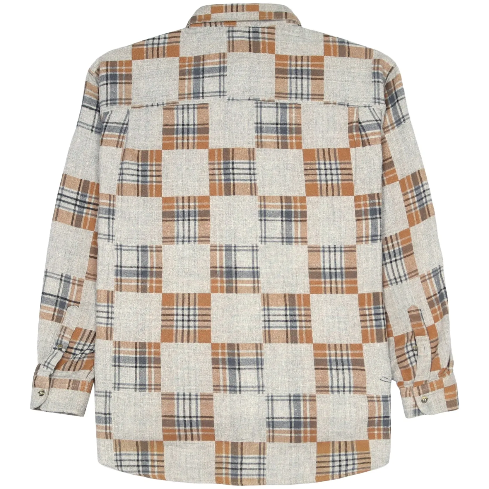 Vintage Checked Flannel Shirt Grey Black Brown