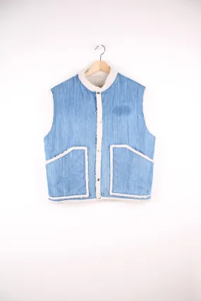 Vintage Denim Shearling Vest