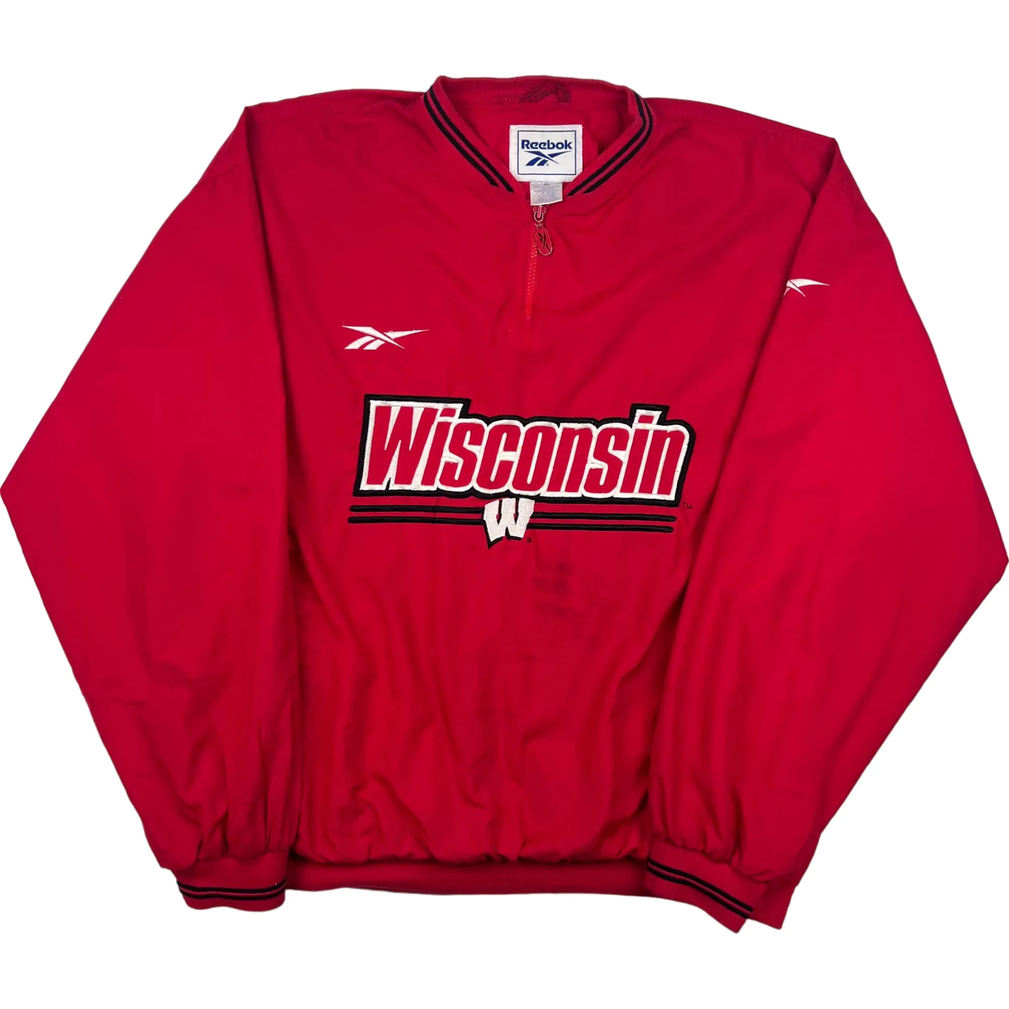 Vintage Reebok Wisconsin Badgers Pullover Jacket Red