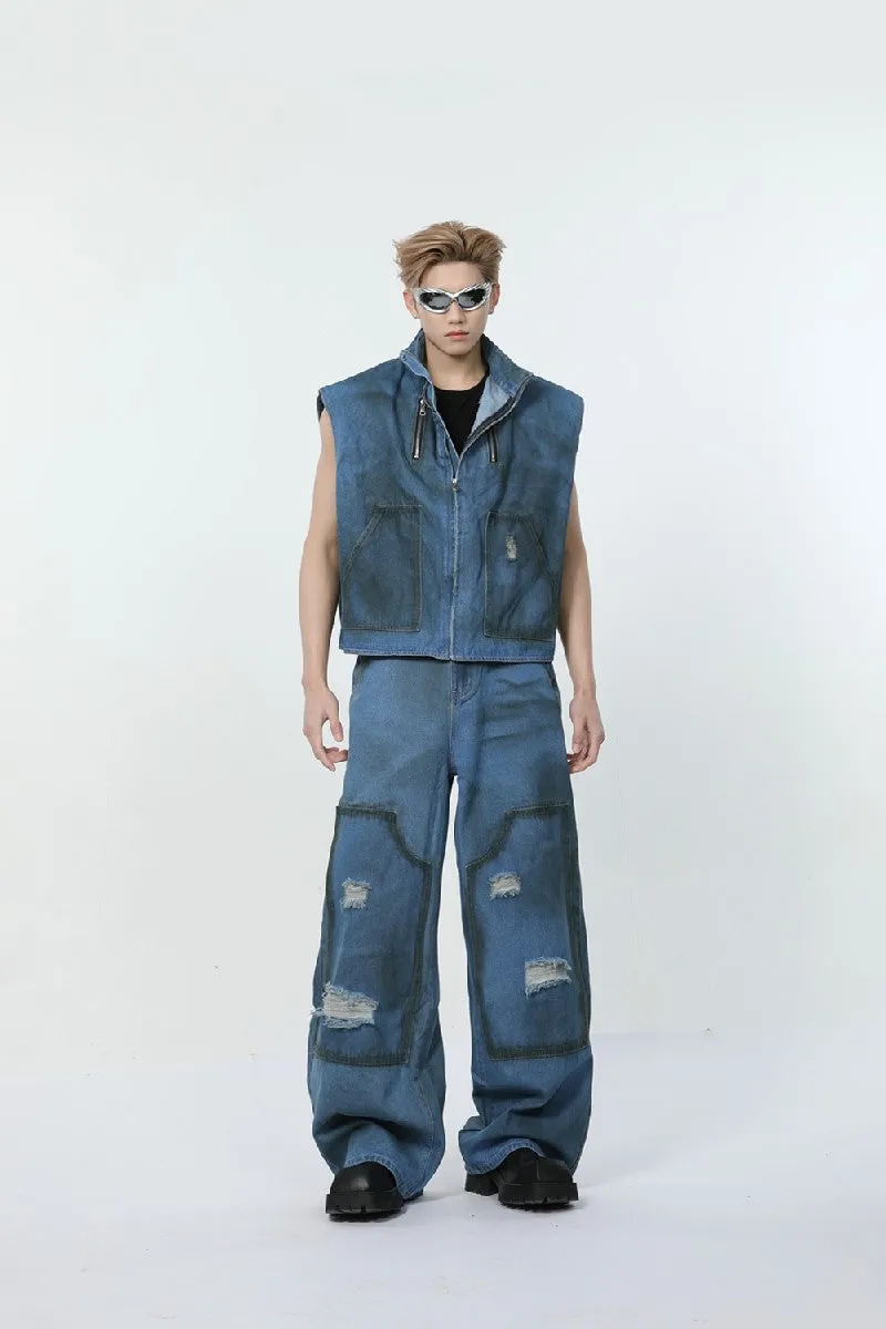 Vintage Washed Denim Vest