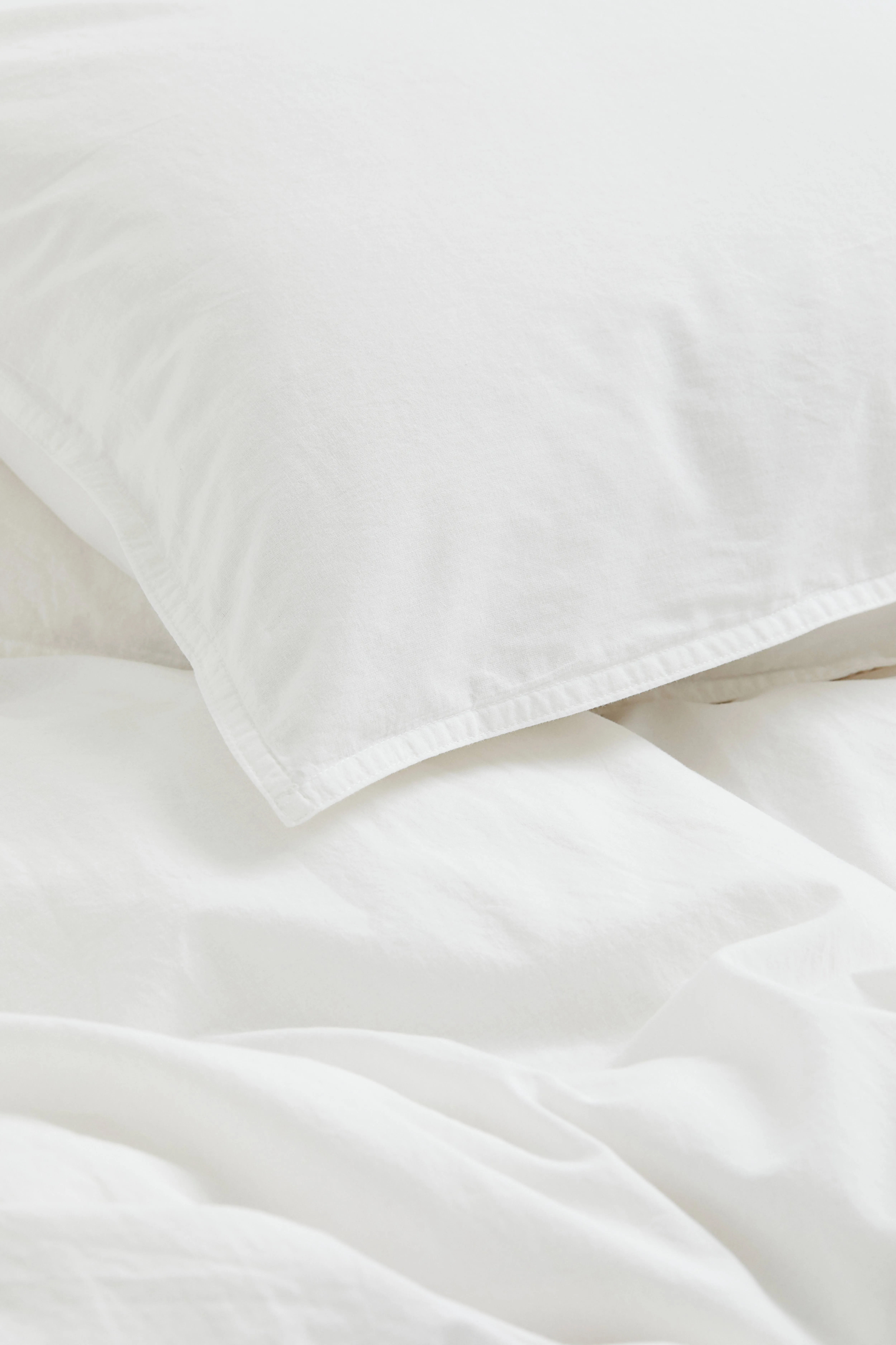 Washed cotton duvet cover set - White - Home All | H&M GB