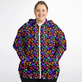 Watercolor Plus-size Unisex Zip Hoodie