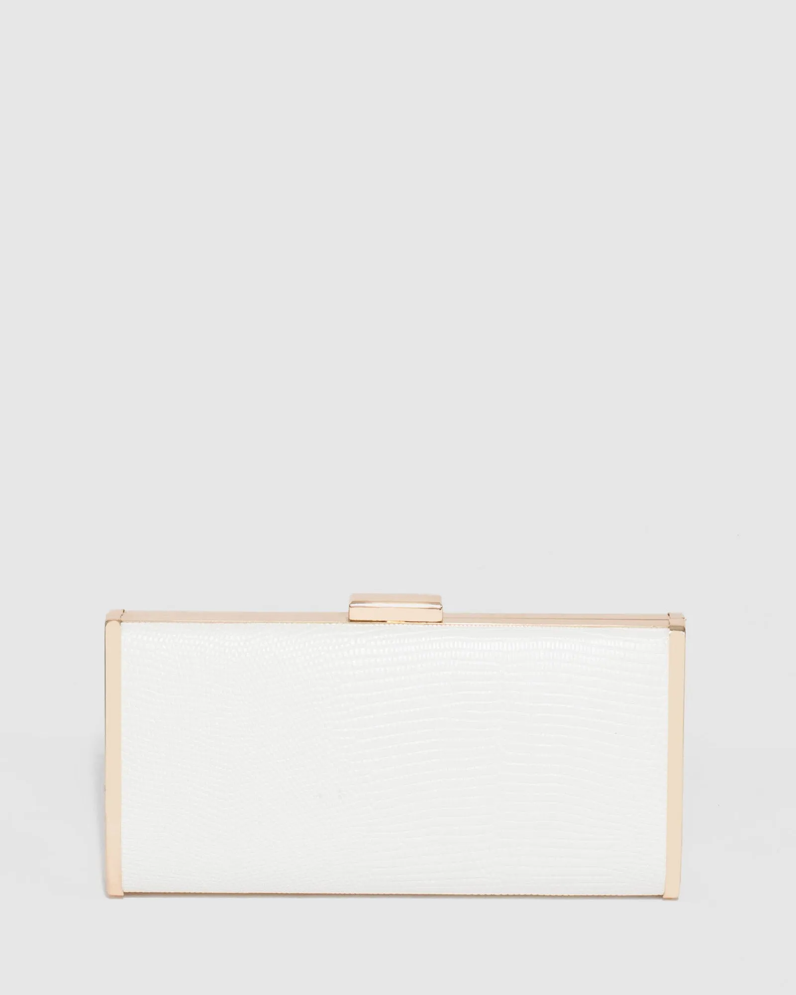 White Anela Hardcase Clutch Bag