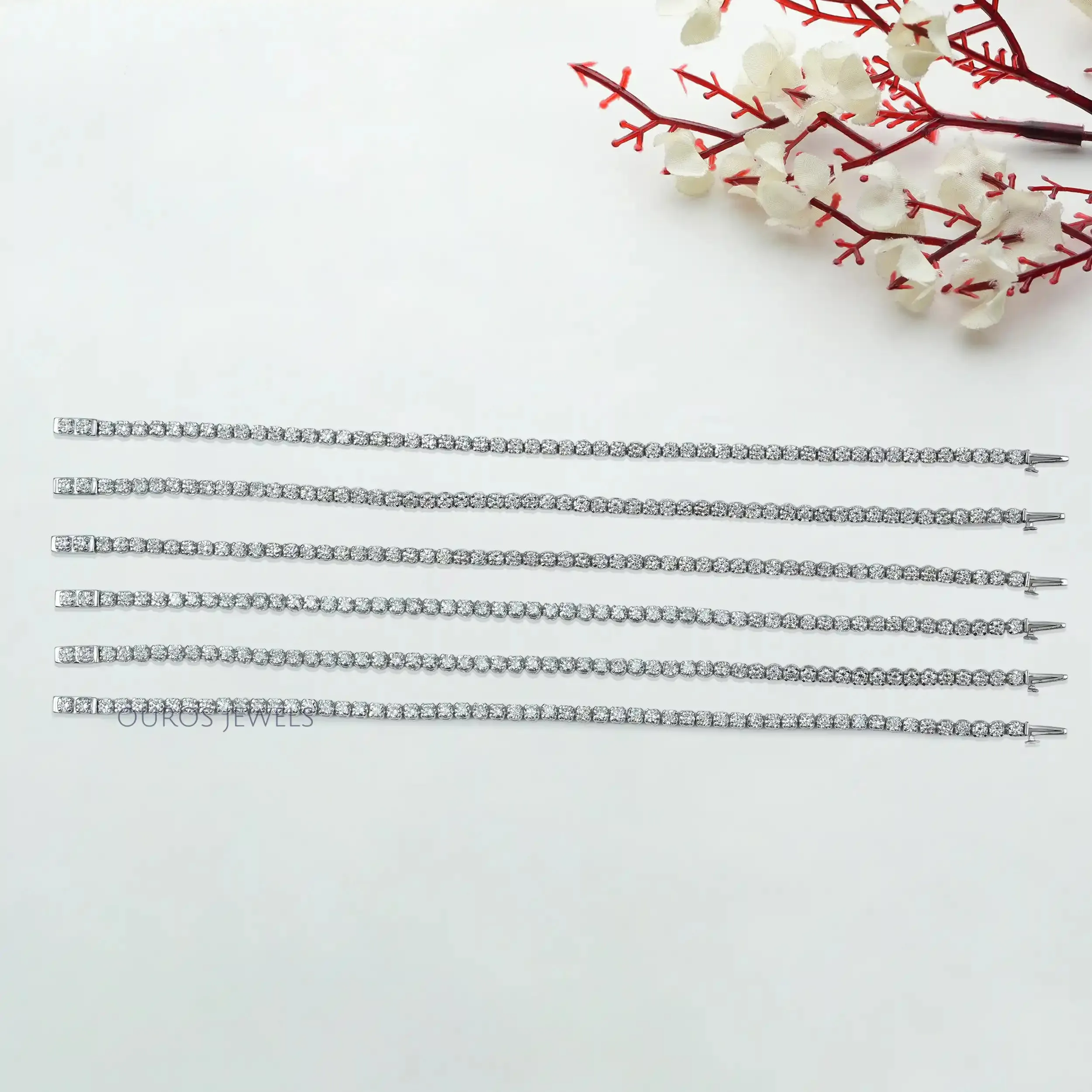 White Gold Round Cut Diamond Tennis Bracelet