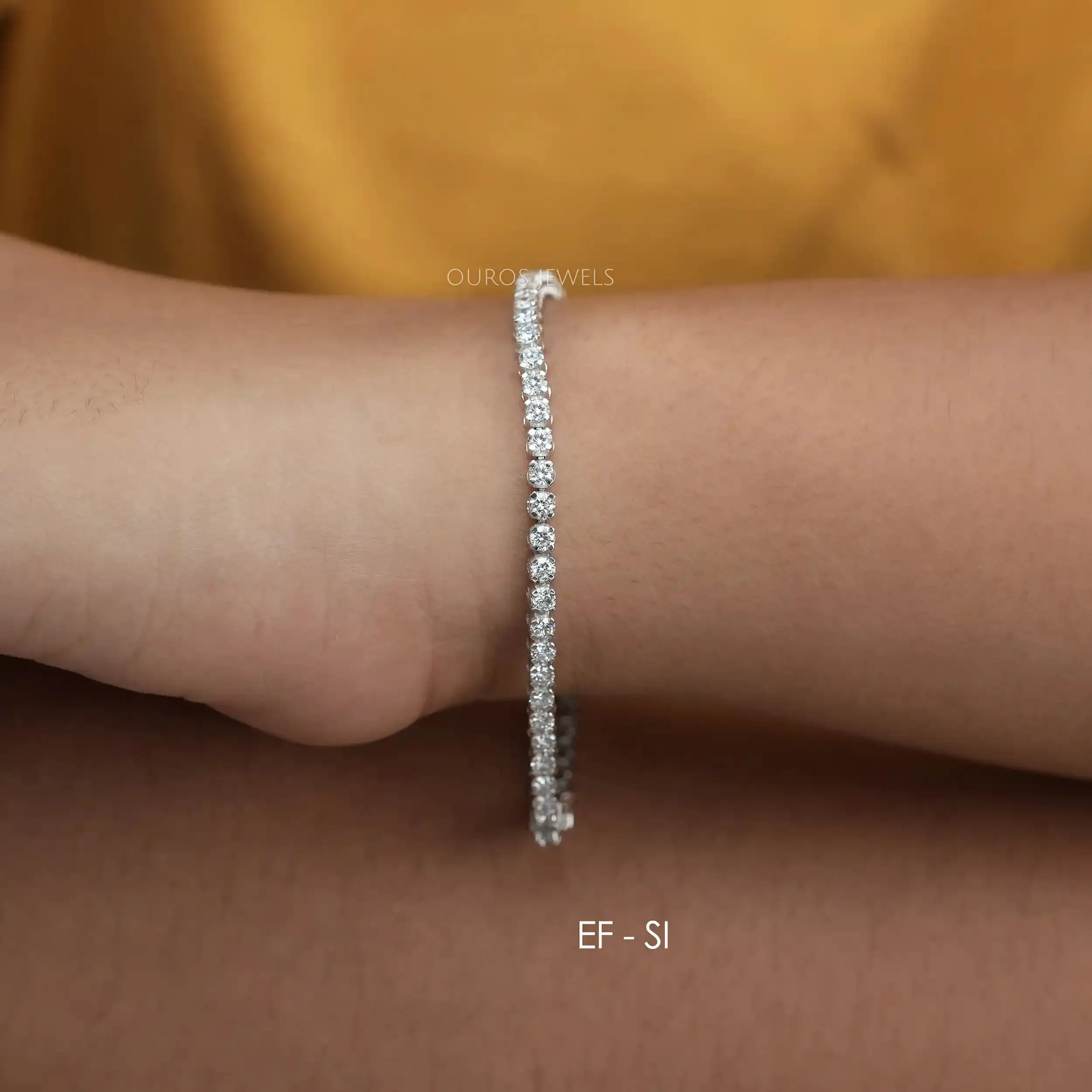 White Gold Round Cut Diamond Tennis Bracelet