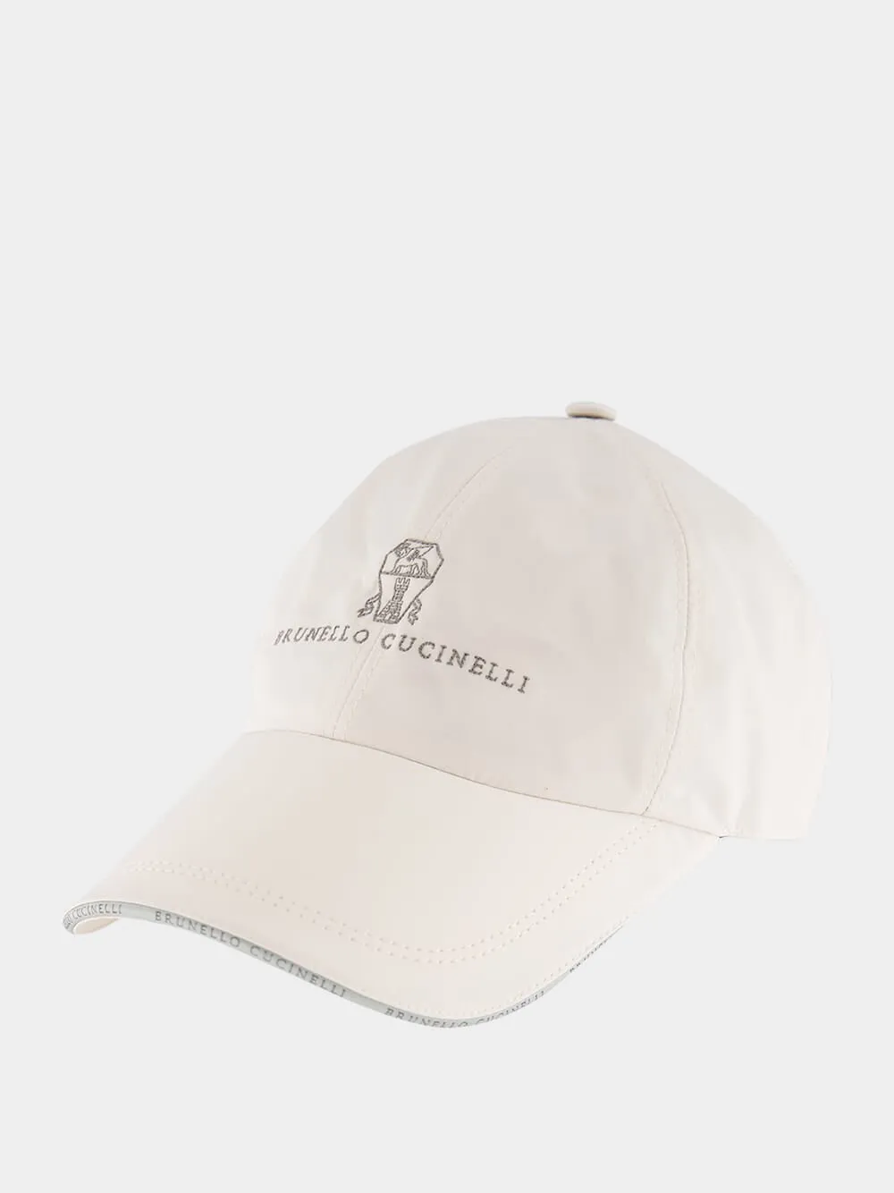 White Logo Embroidered Baseball Cap