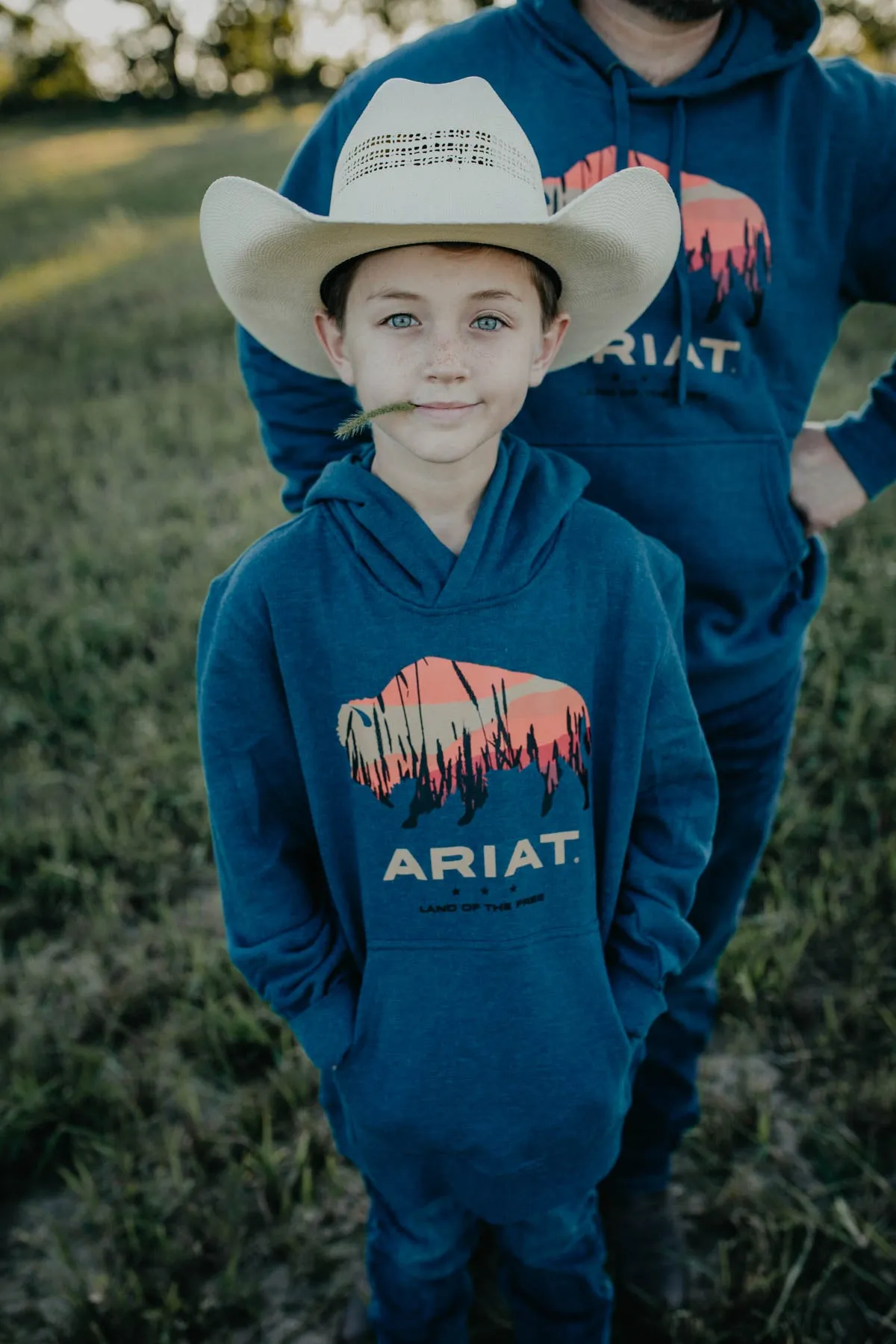 'Willie JR' Boys Bison Plains Hoodie Hydra Heather (XS-XL)