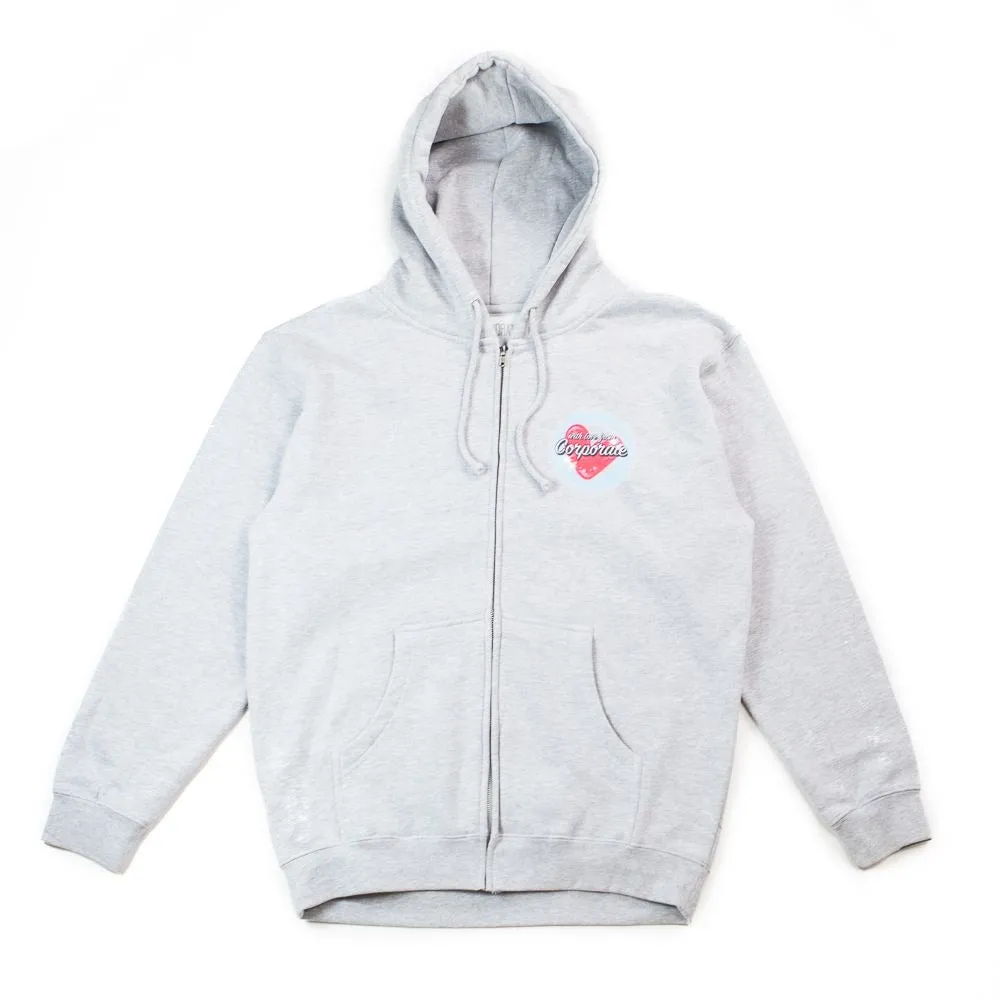 With Love Full Zip Hoodie (Heather Grey)