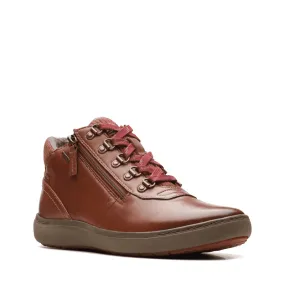 Women’s Clarks Nalle Mid Waterproof – Dark Tan Leather