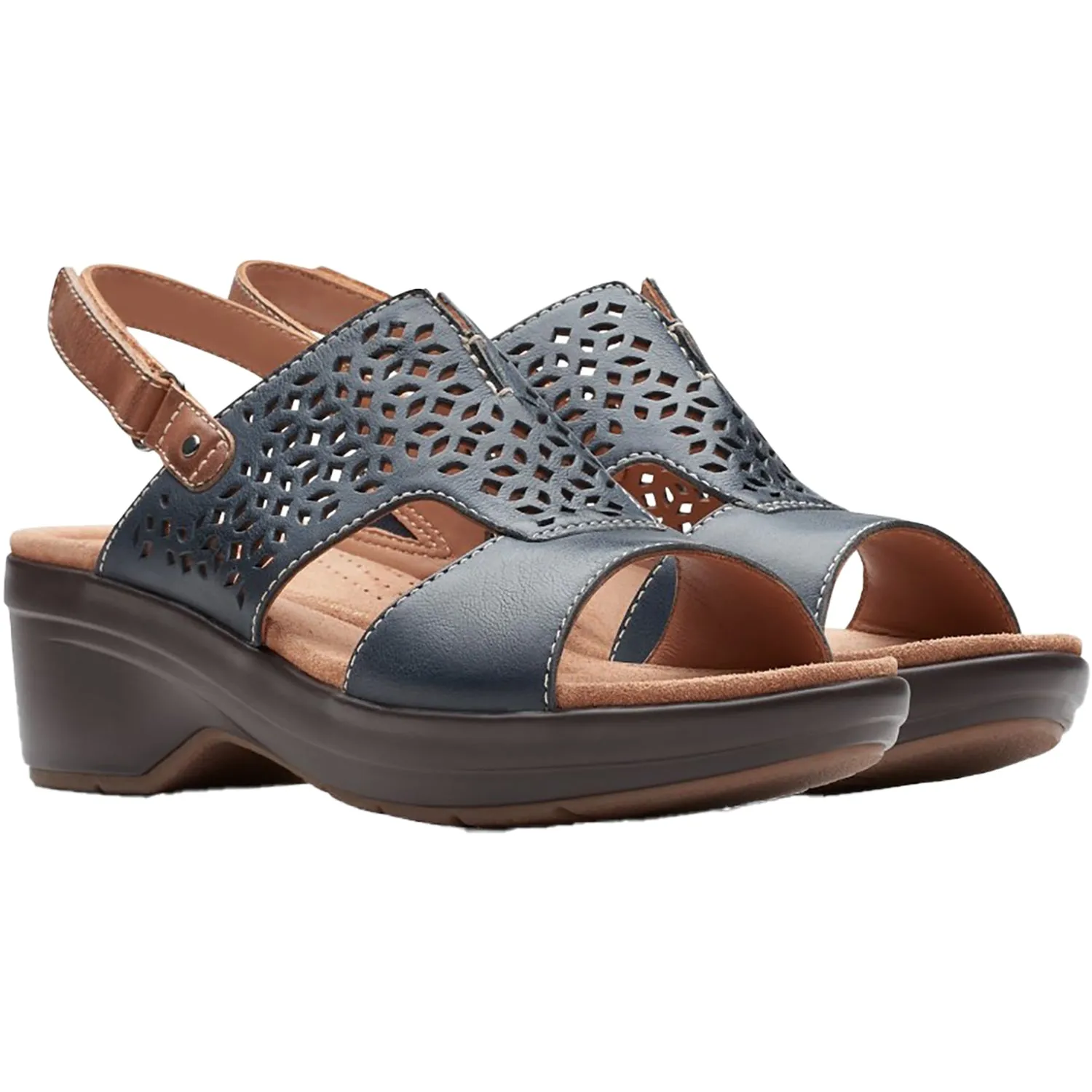 Women's Clarks Tuleah Sun Navy Leather