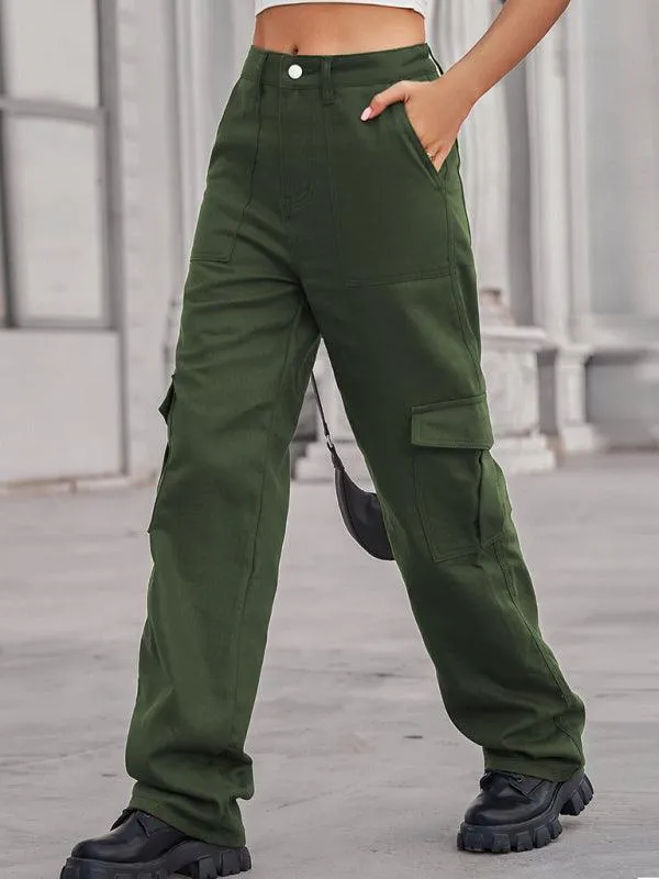 Women's Solid Twill Cargo Pants