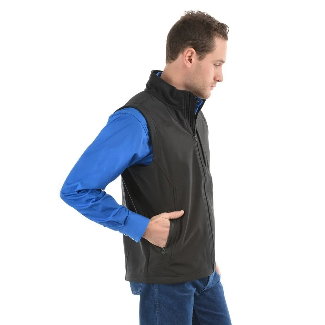 Wrangler Mens Logo Softshell Vest