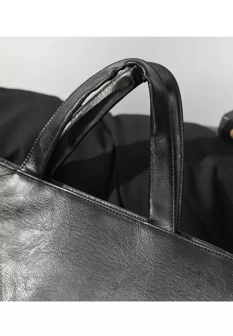 XAFITI Men's Faux Leather Tote Bag