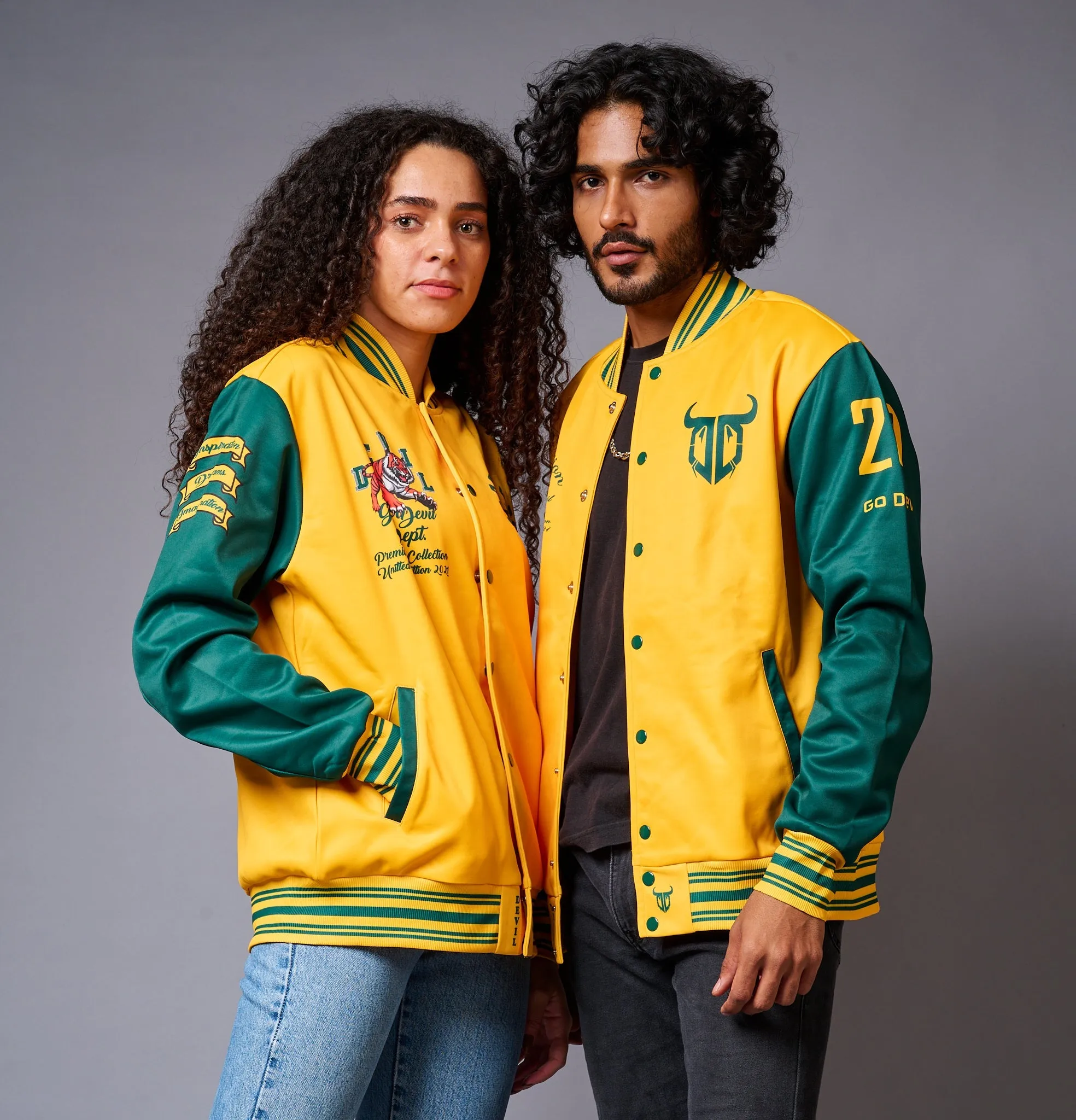 Yellow & Green Couples Coord  - Varsity Jacket Coord